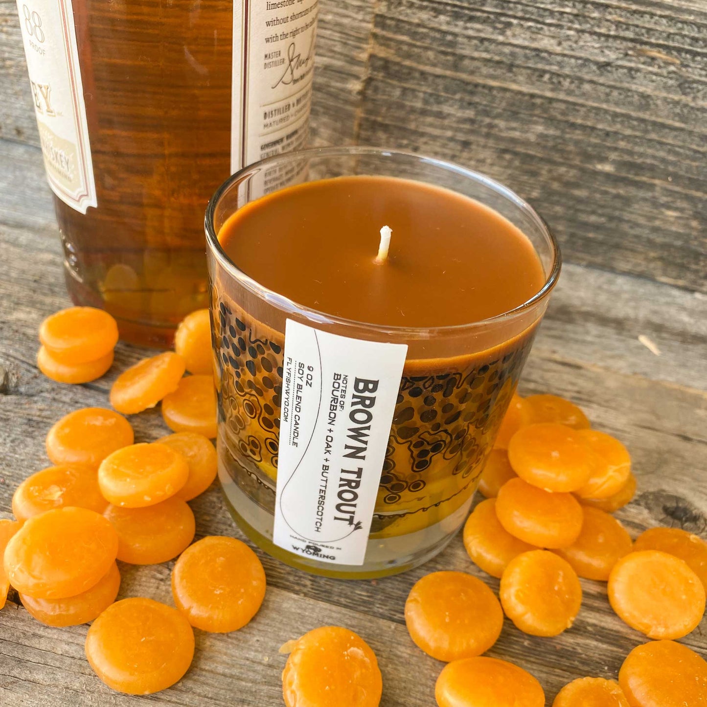 Brown Trout Pattern Candle