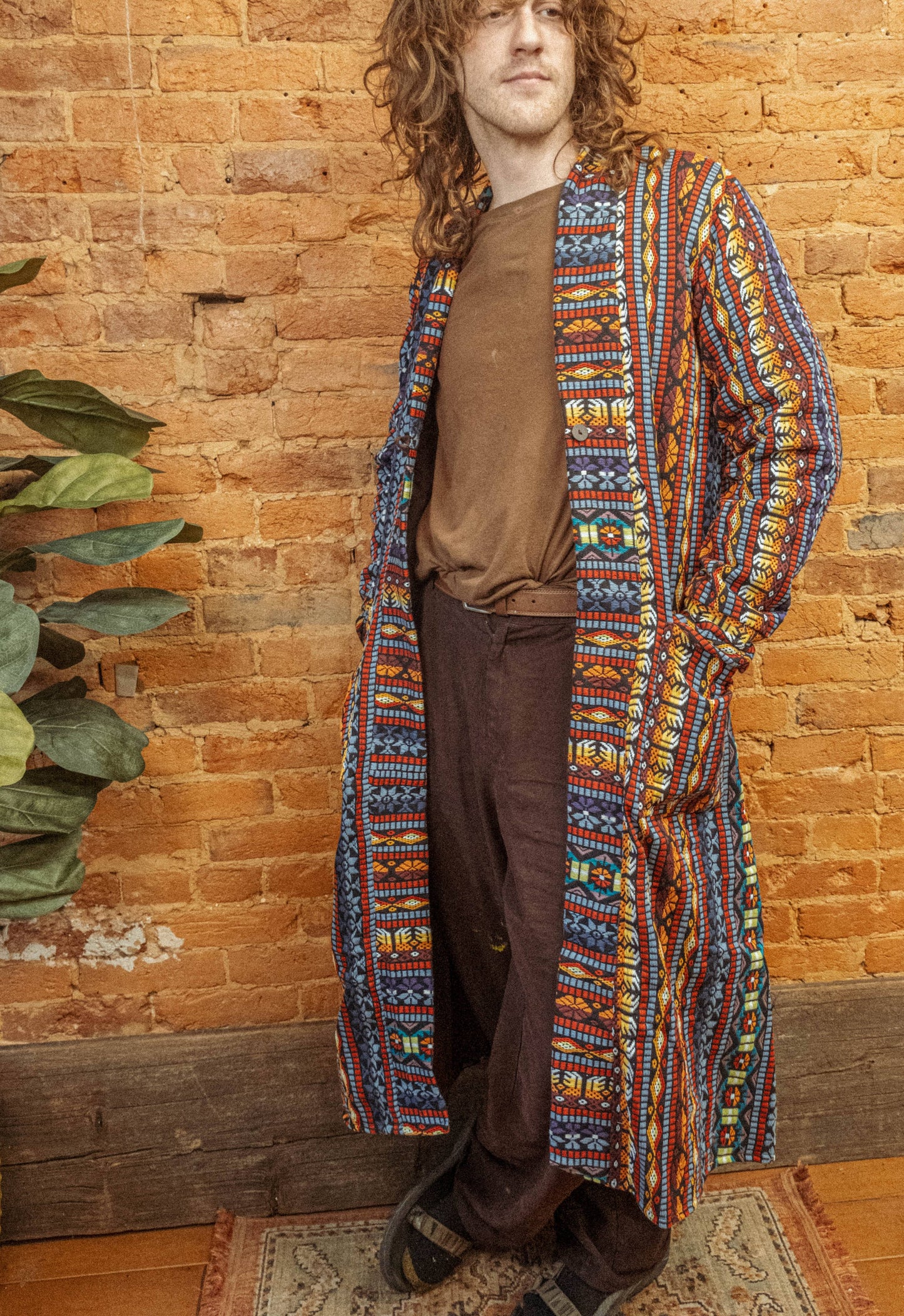 Unisex Long Hippie Boho Jacket Handmade Festival Trench Coat