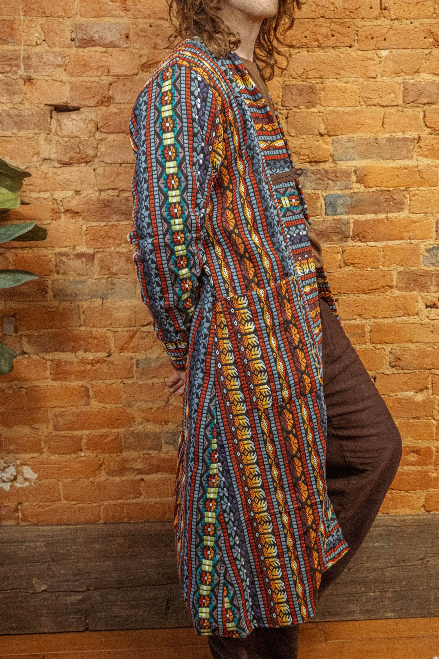 Unisex Long Hippie Boho Jacket Handmade Festival Trench Coat
