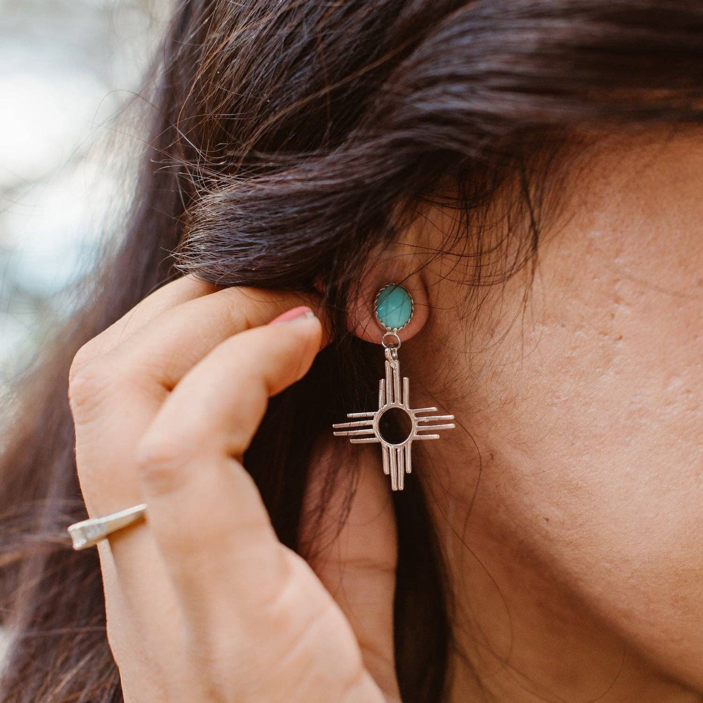 Enchantment: Turquoise Zia Earrings
