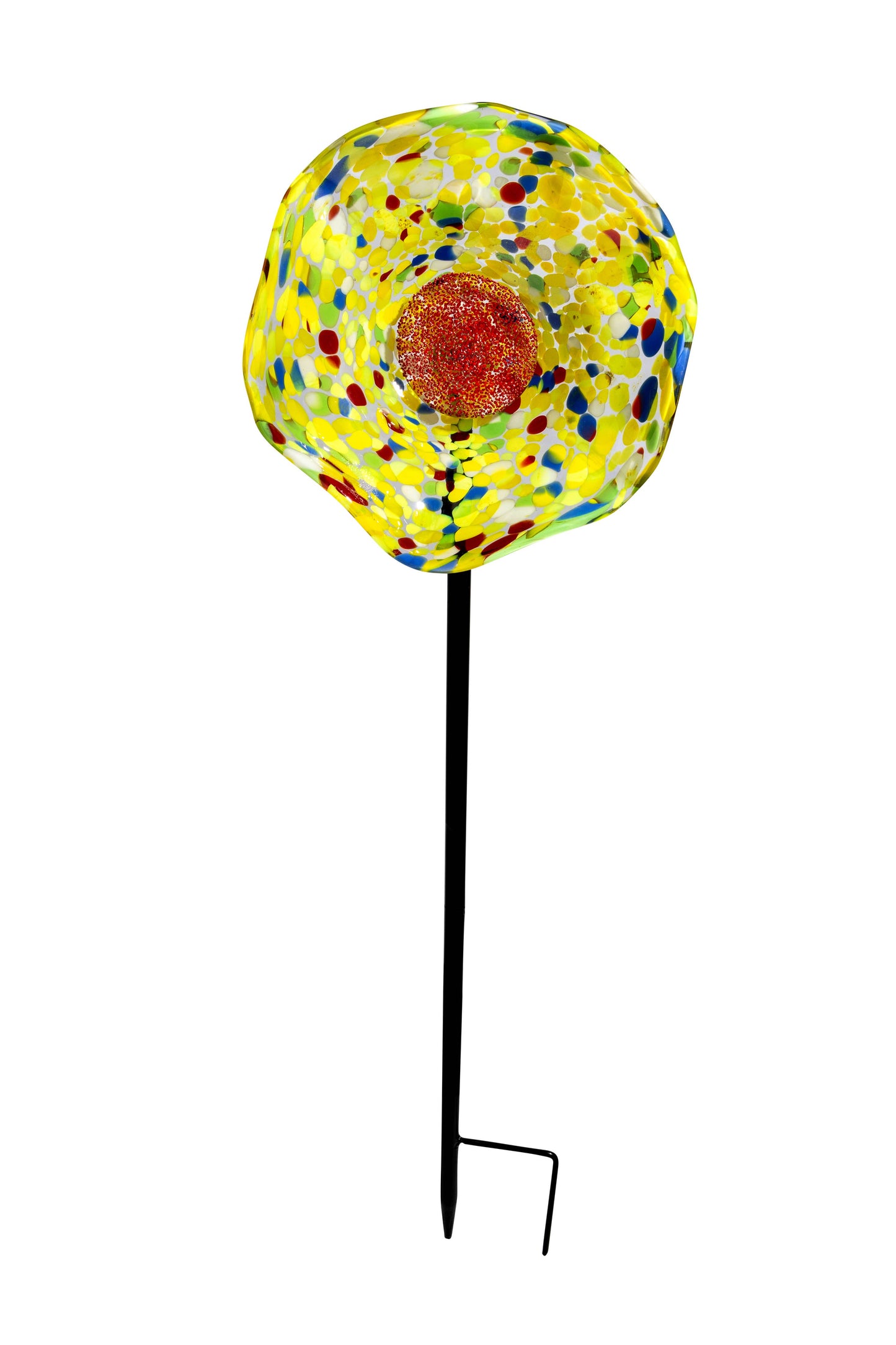 Chihuly Inspired Art Glass California Poppy flower stake