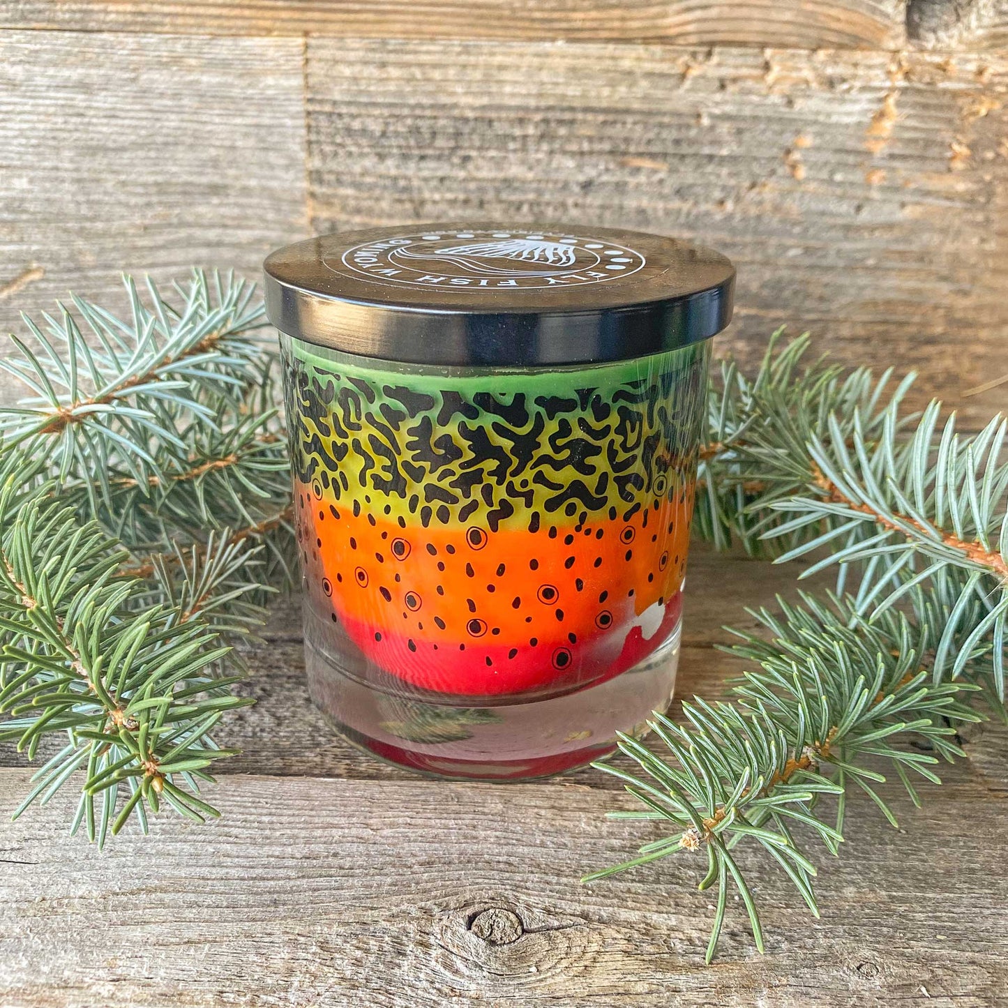 Wyo Brook Trout Pattern Candle
