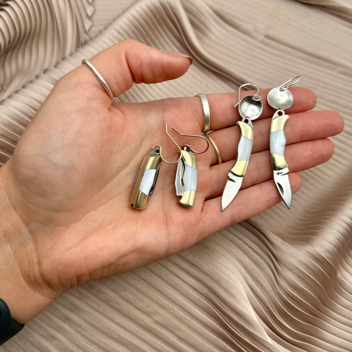 Handmade Billie Earrings (Mother of Pearl)