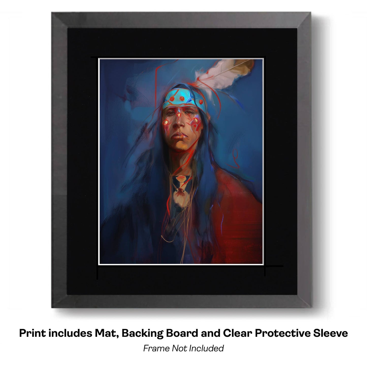 Native American Red Horse 2 - Southwestern Art Prints 8"x10" Artwork for 12"x14" Frame