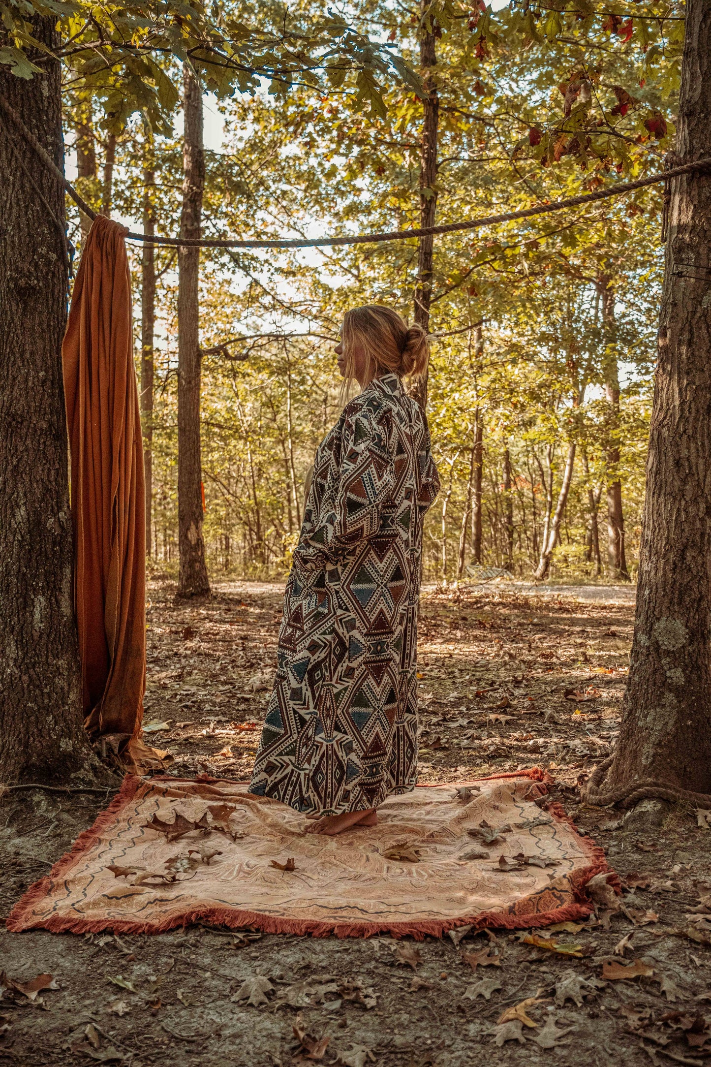 Unisex Long Hippie Boho Jacket Handmade Festival Trench Coat