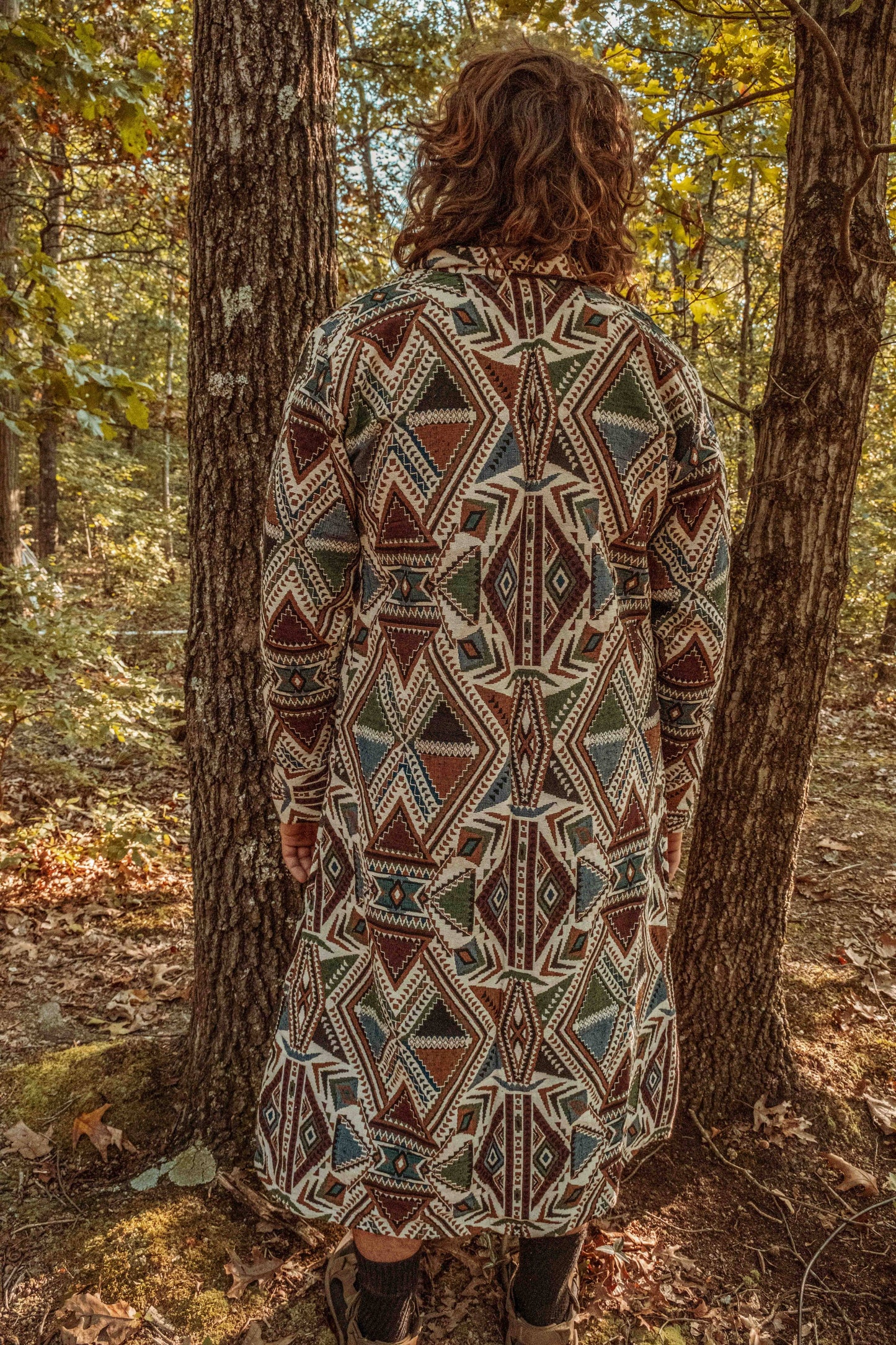 Unisex Long Hippie Boho Jacket Handmade Festival Trench Coat
