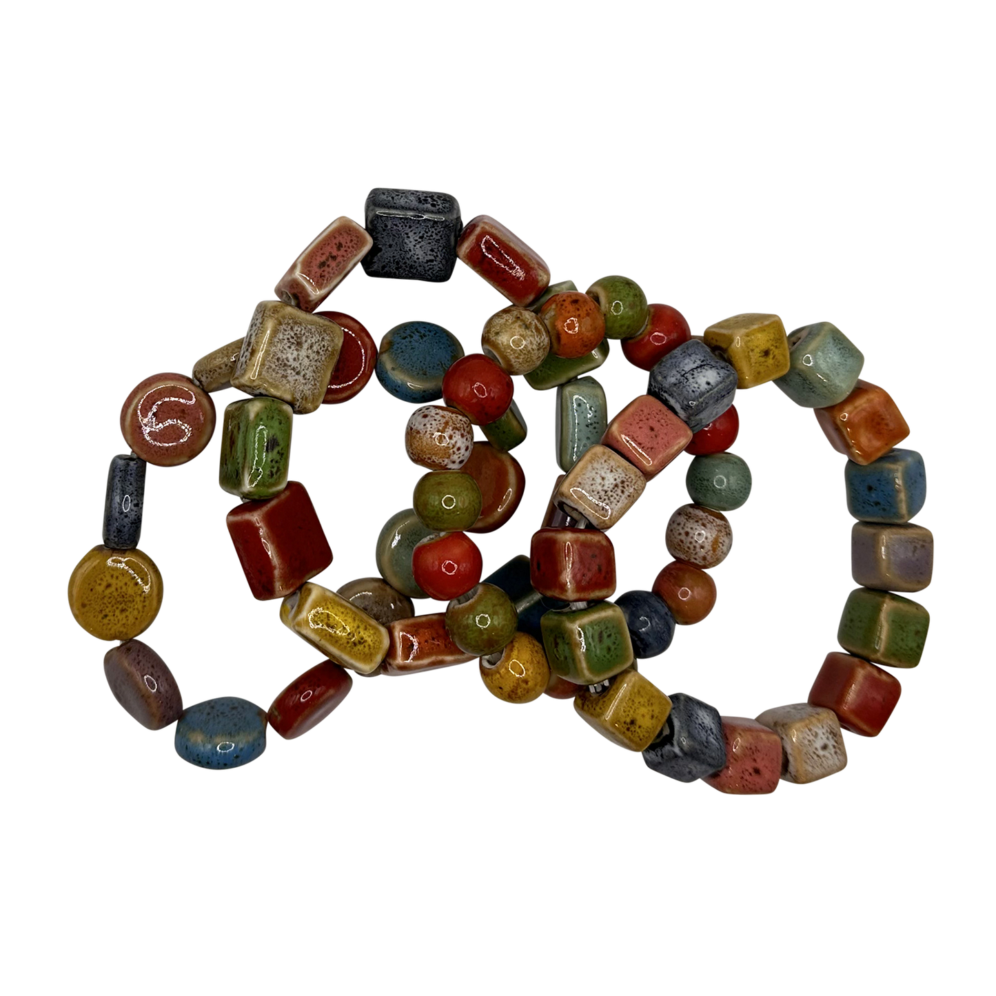 Solid and *NEW* Multi-Color Clay Beaded Stretch Bracelets