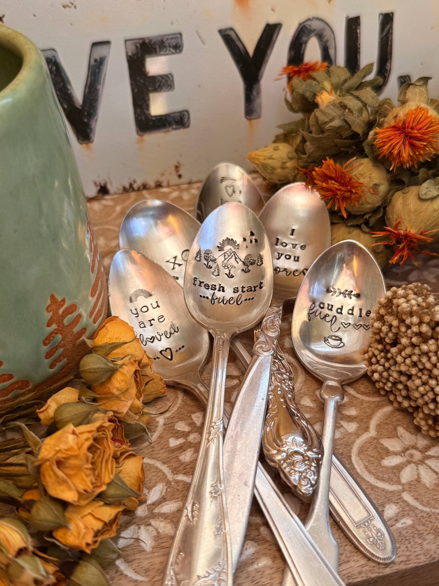 You are Loved, stamped spoon, vintage, love spoon