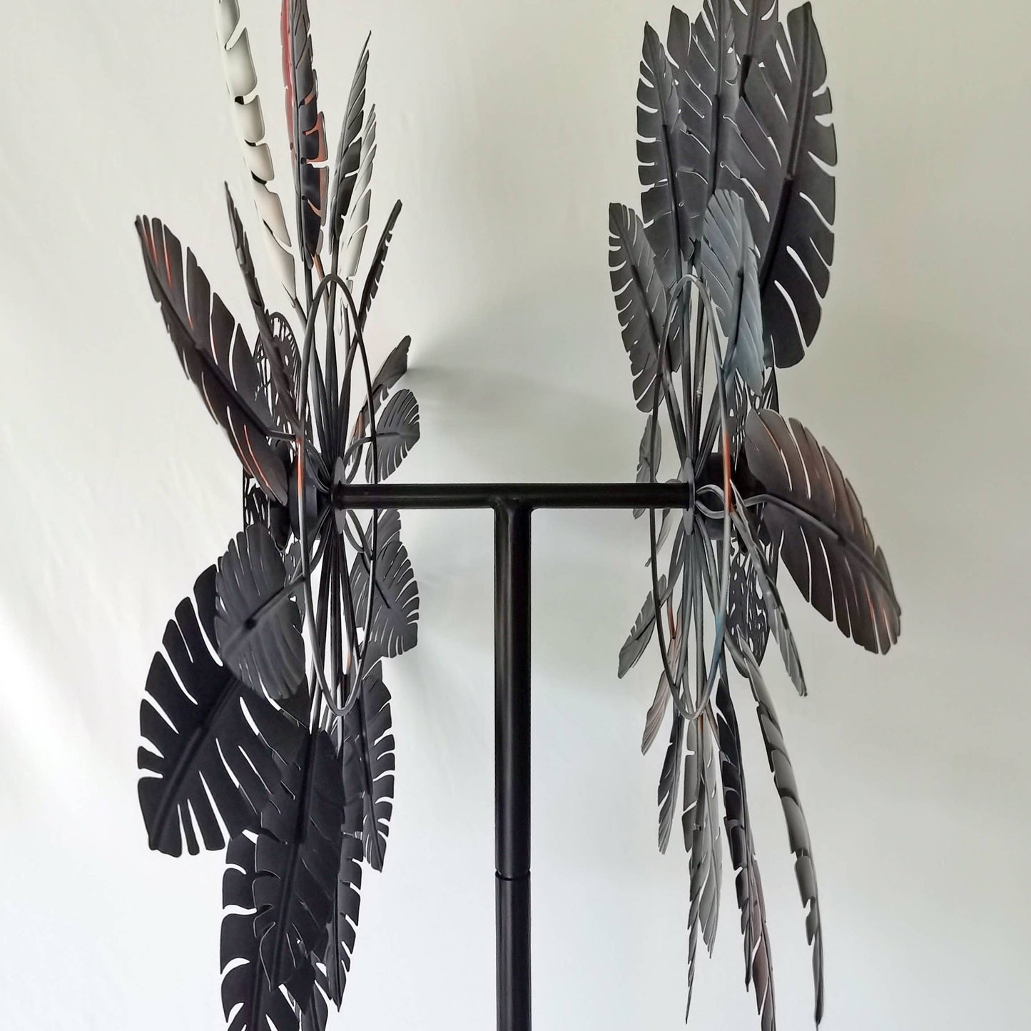 Colorful Metal Kinetic Feather Wind Spinner Garden Stake