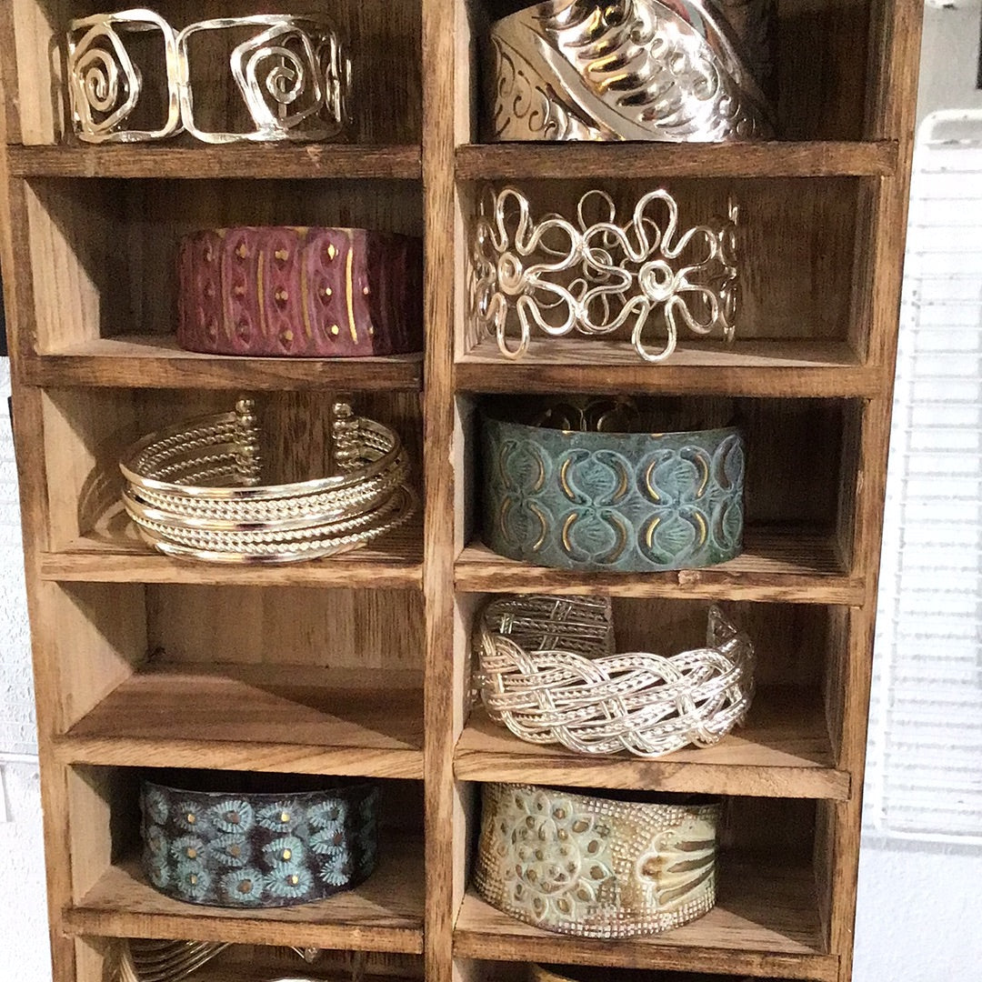 Cuff bracelet copper patina or silver