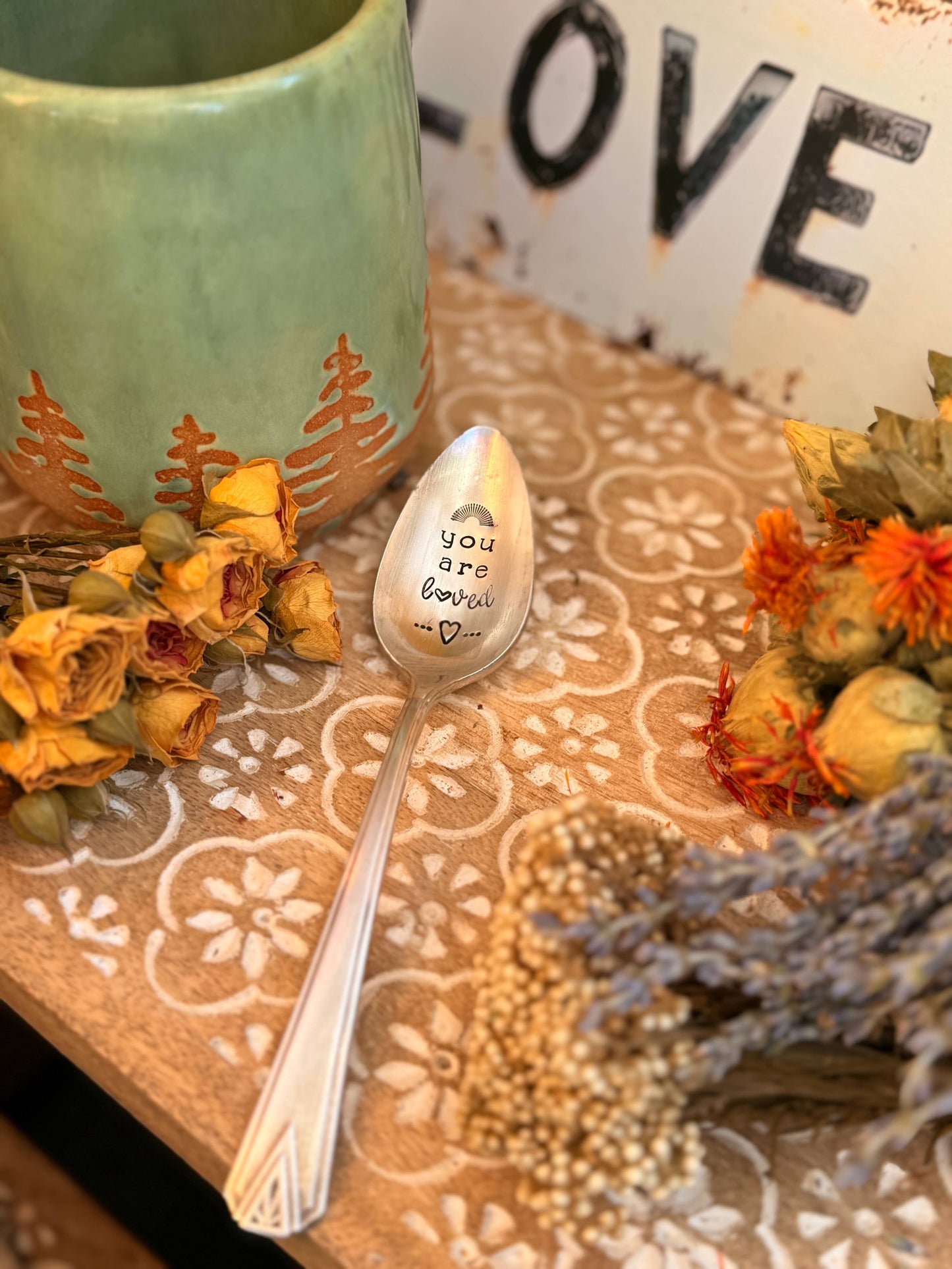 You are Loved, stamped spoon, vintage, love spoon 