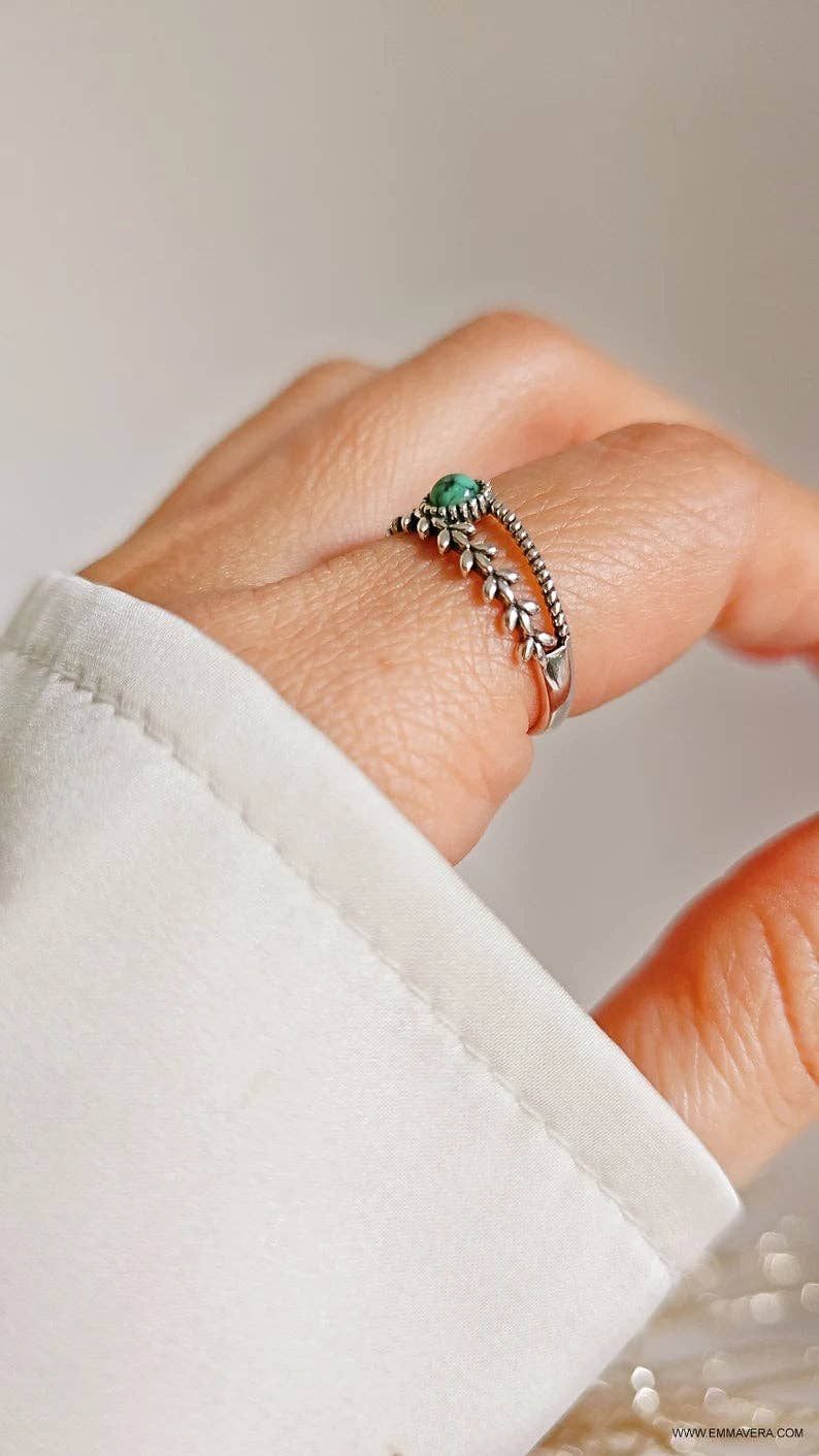 Sterling Silver Multi Band Turquoise Ring