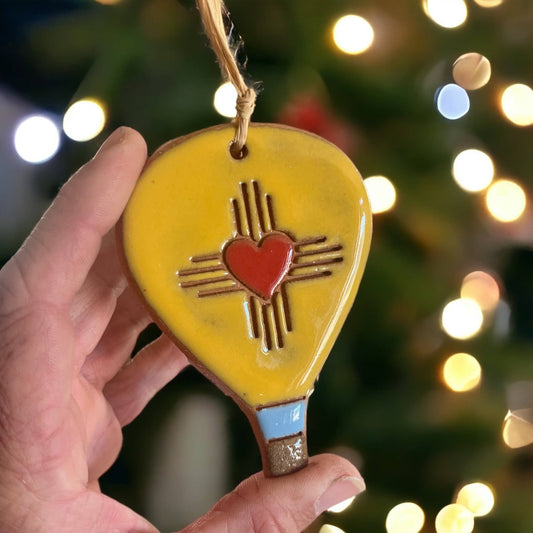 Heart With New Mexico Sun Symbol Hot Air Balloon