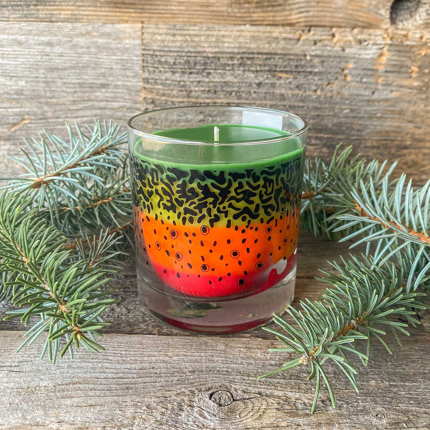 Wyo Brook Trout Pattern Candle