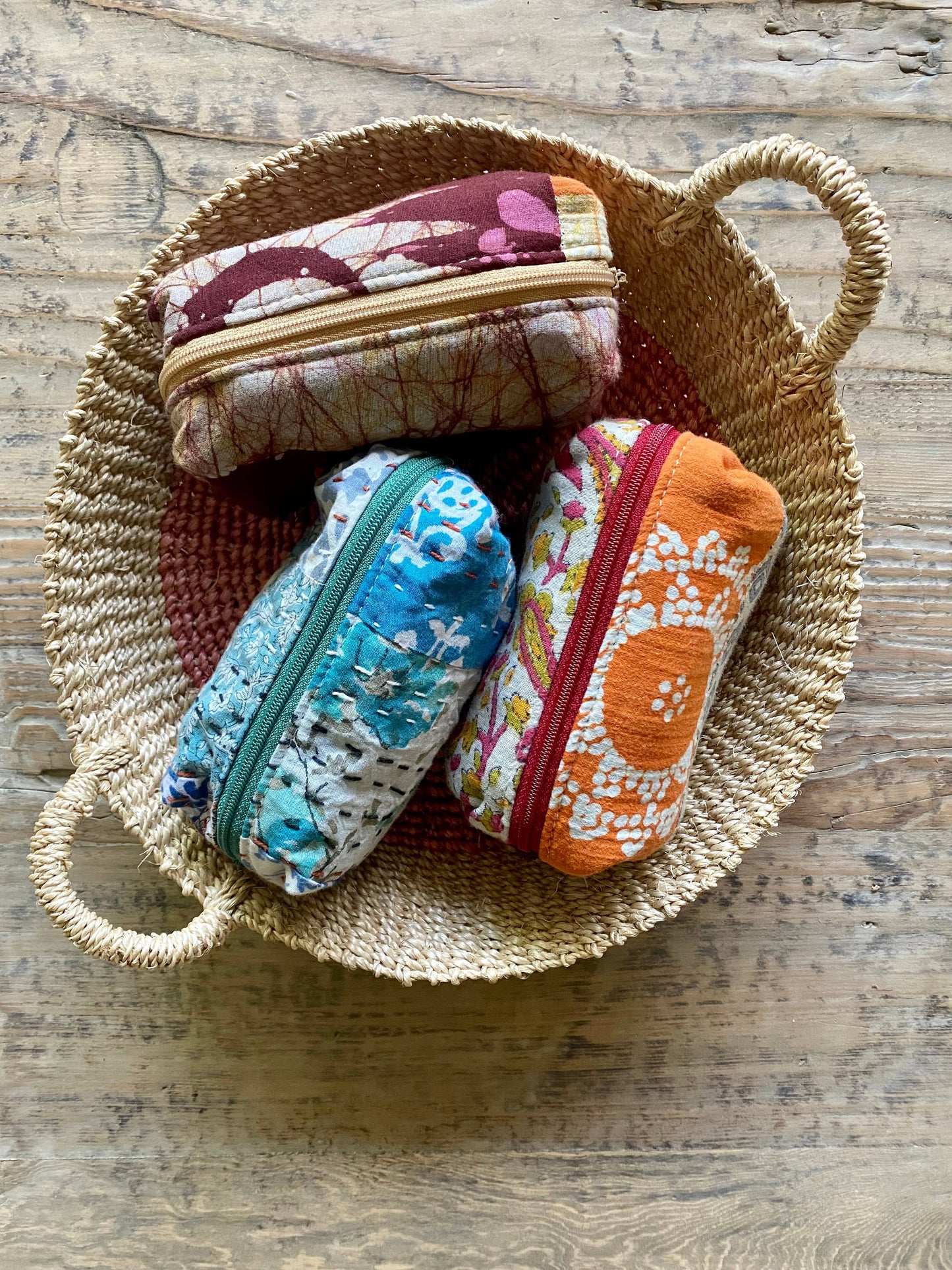 Puffy Cotton Zip Puffy Pouches