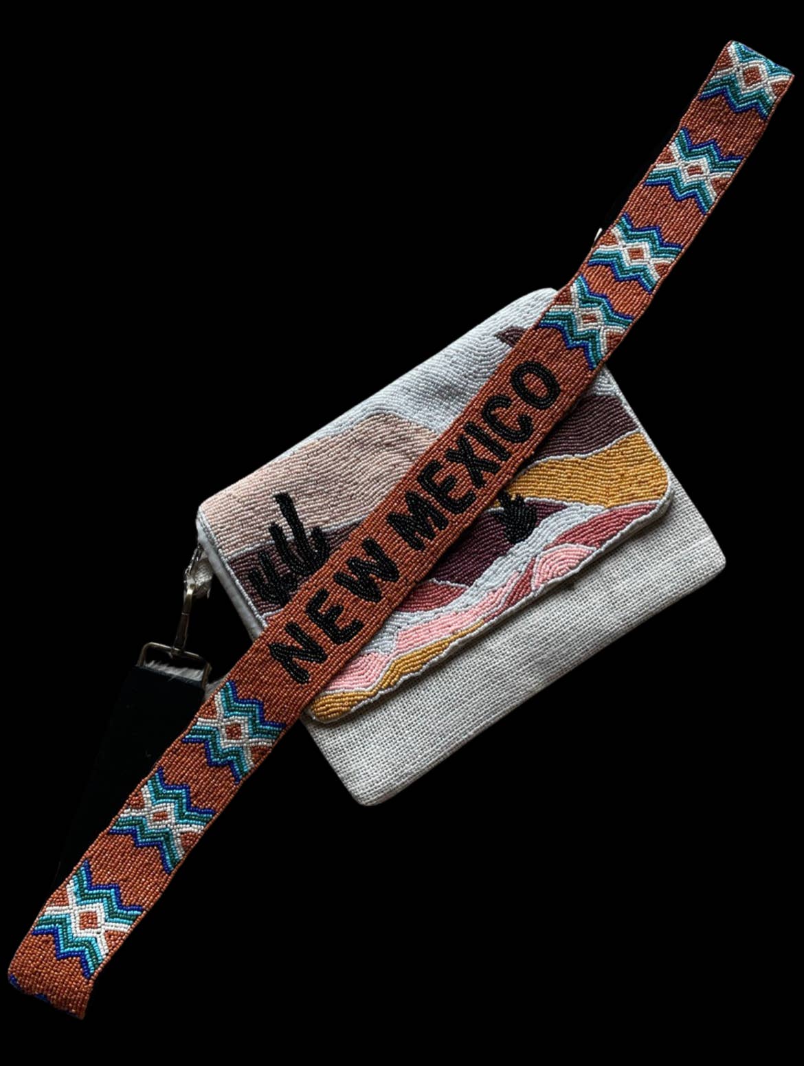 Hand beaded New Mexico Crossbody Purse Strap