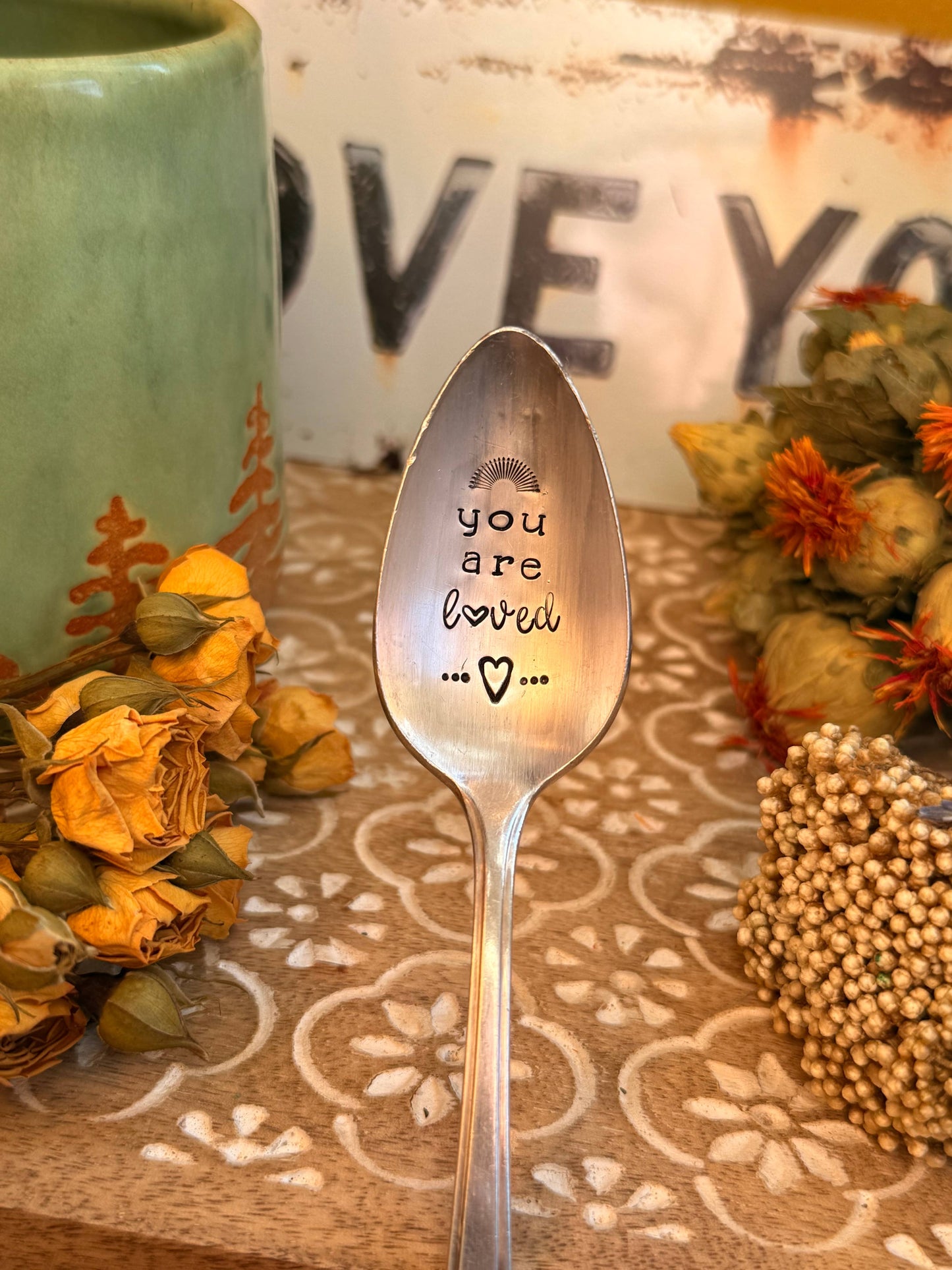 You are Loved, stamped spoon, vintage, love spoon 
