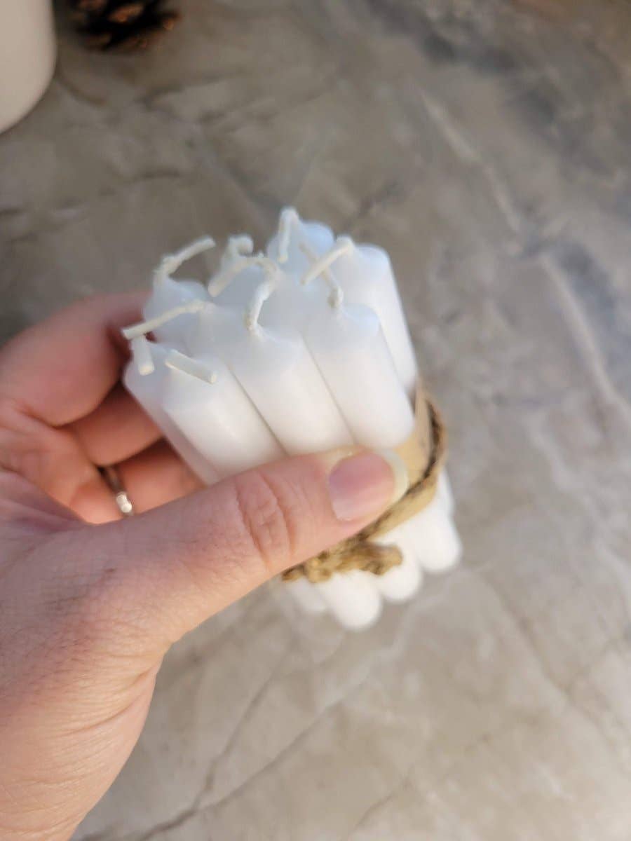 Set of 10 mini Candles 4" chime unscented Home Decor