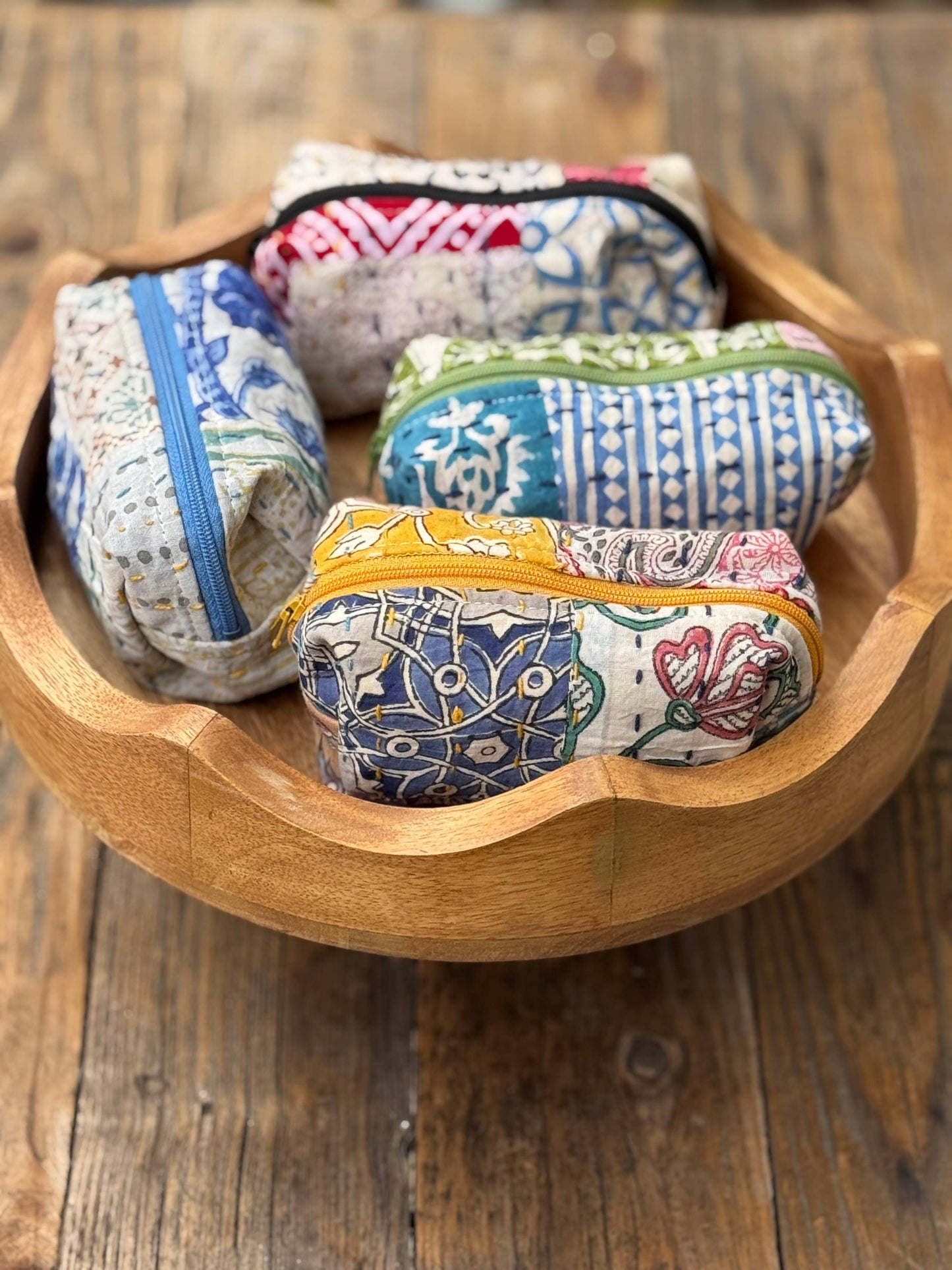 Puffy Cotton Zip Puffy Pouches
