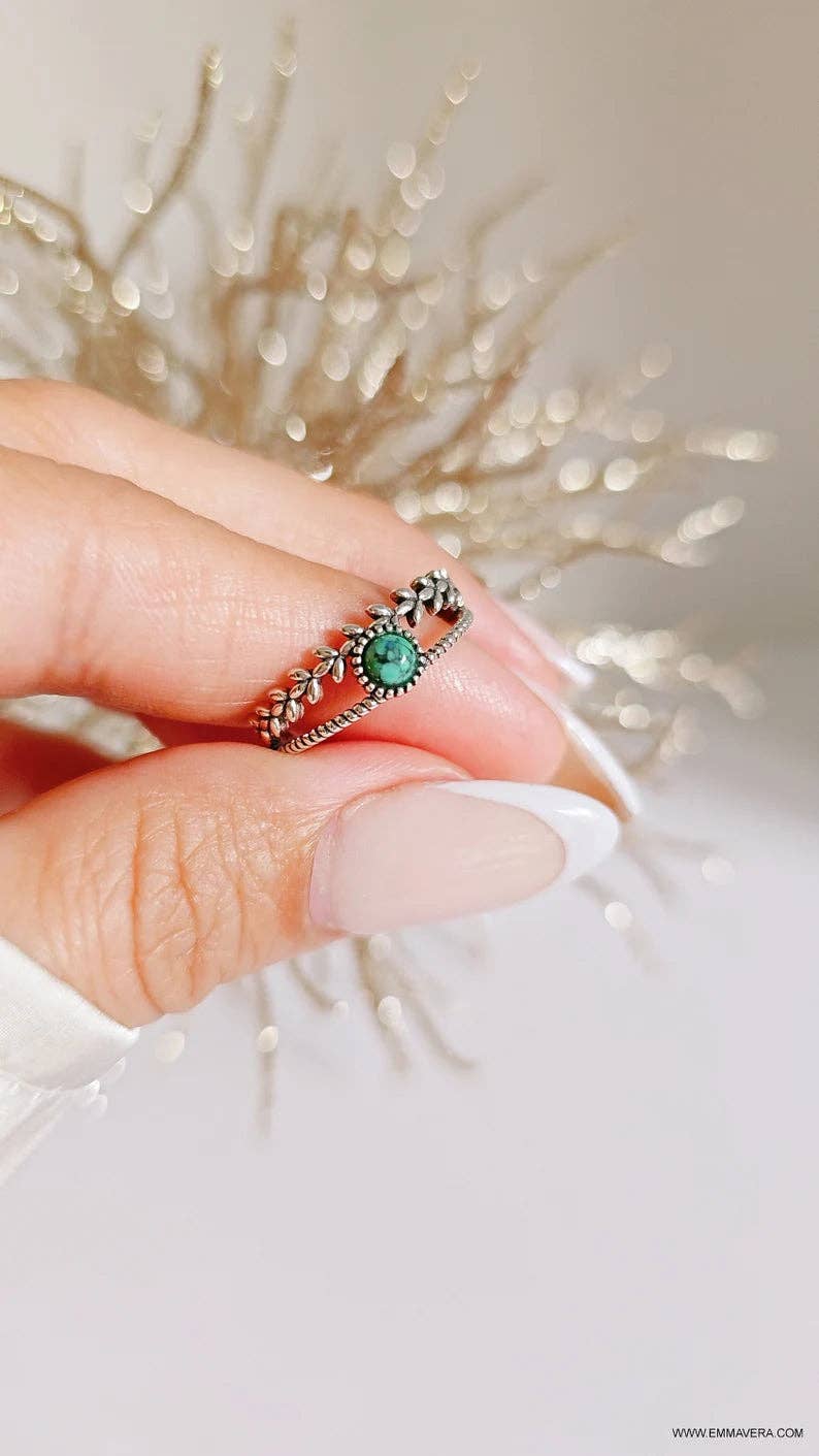 Sterling Silver Multi Band Turquoise Ring
