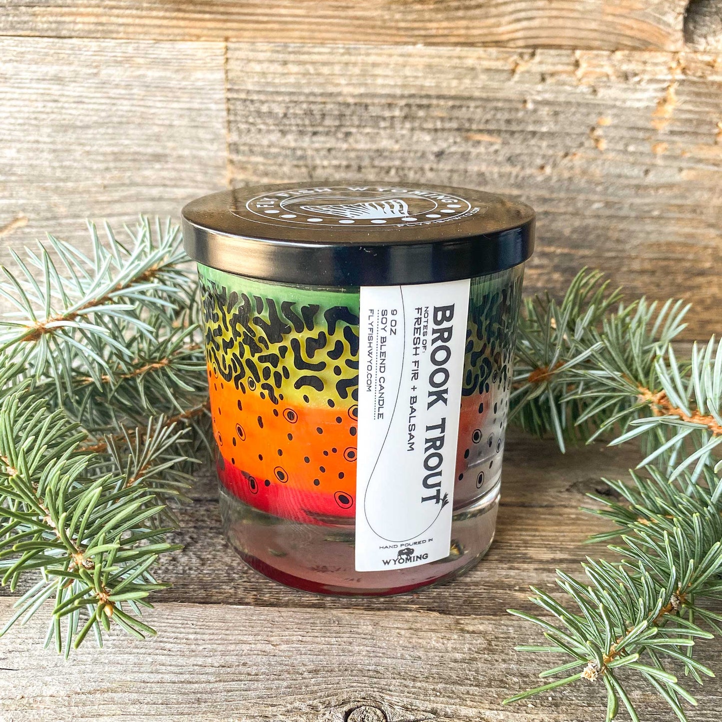 Wyo Brook Trout Pattern Candle
