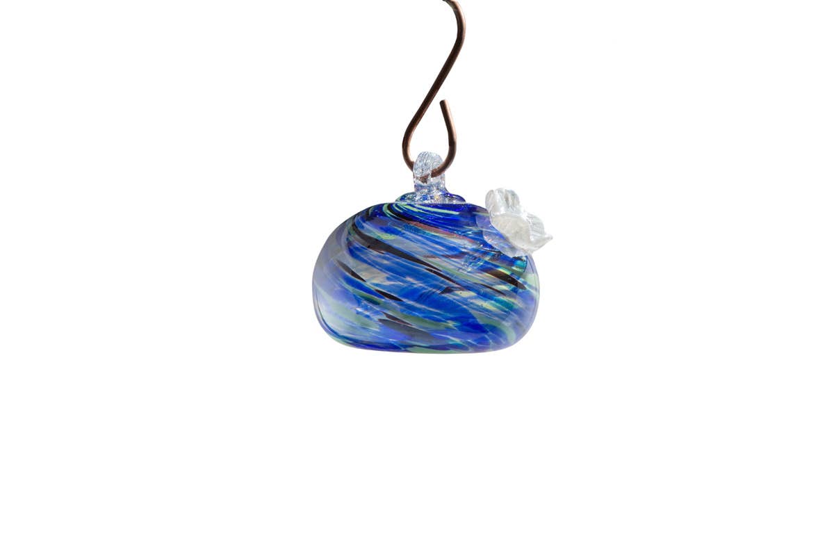 Handblown Art Glass Humming Bird Feeder Small