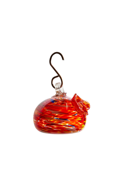 Handblown Art Glass Humming Bird Feeder Small