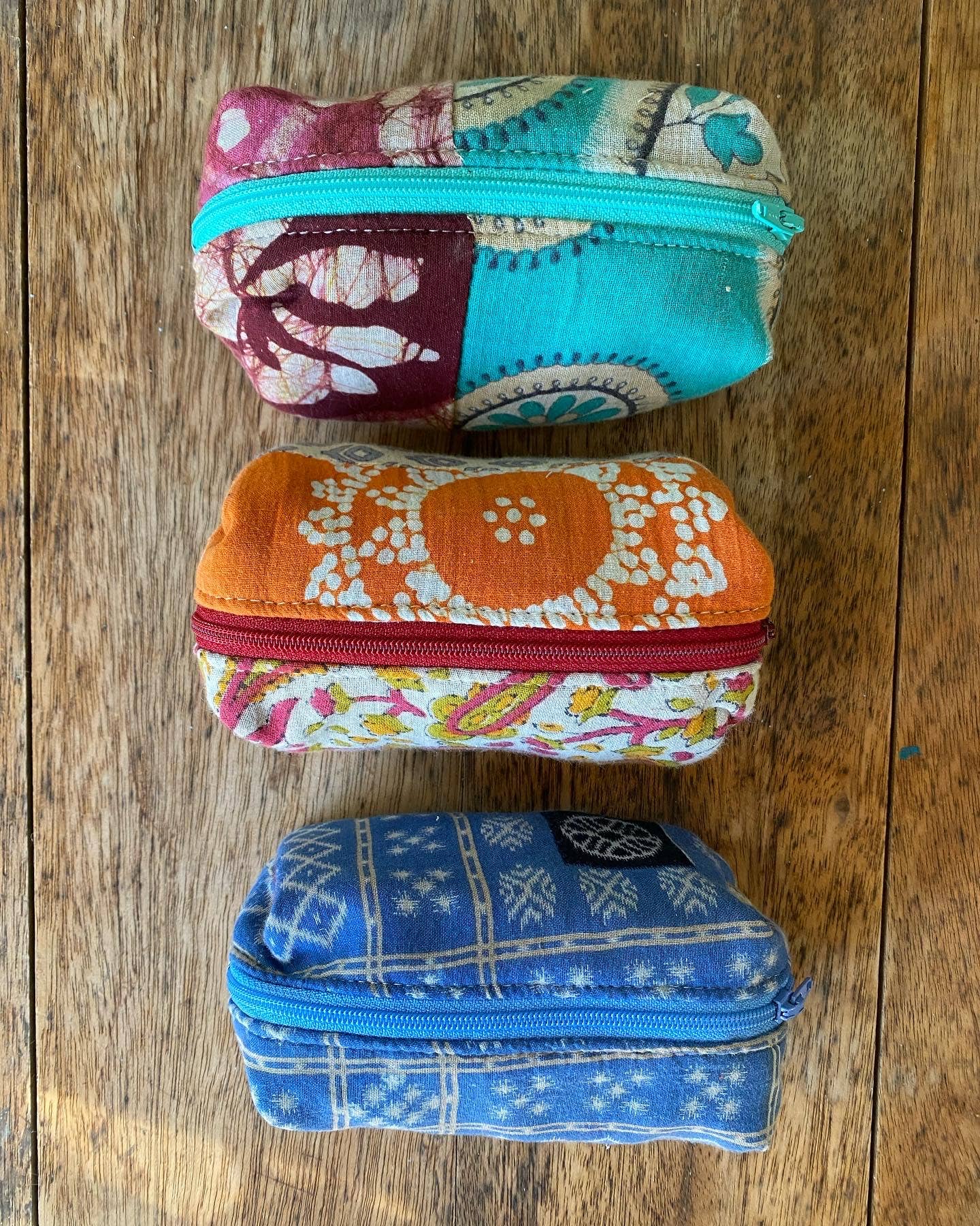 Puffy Cotton Zip Puffy Pouches