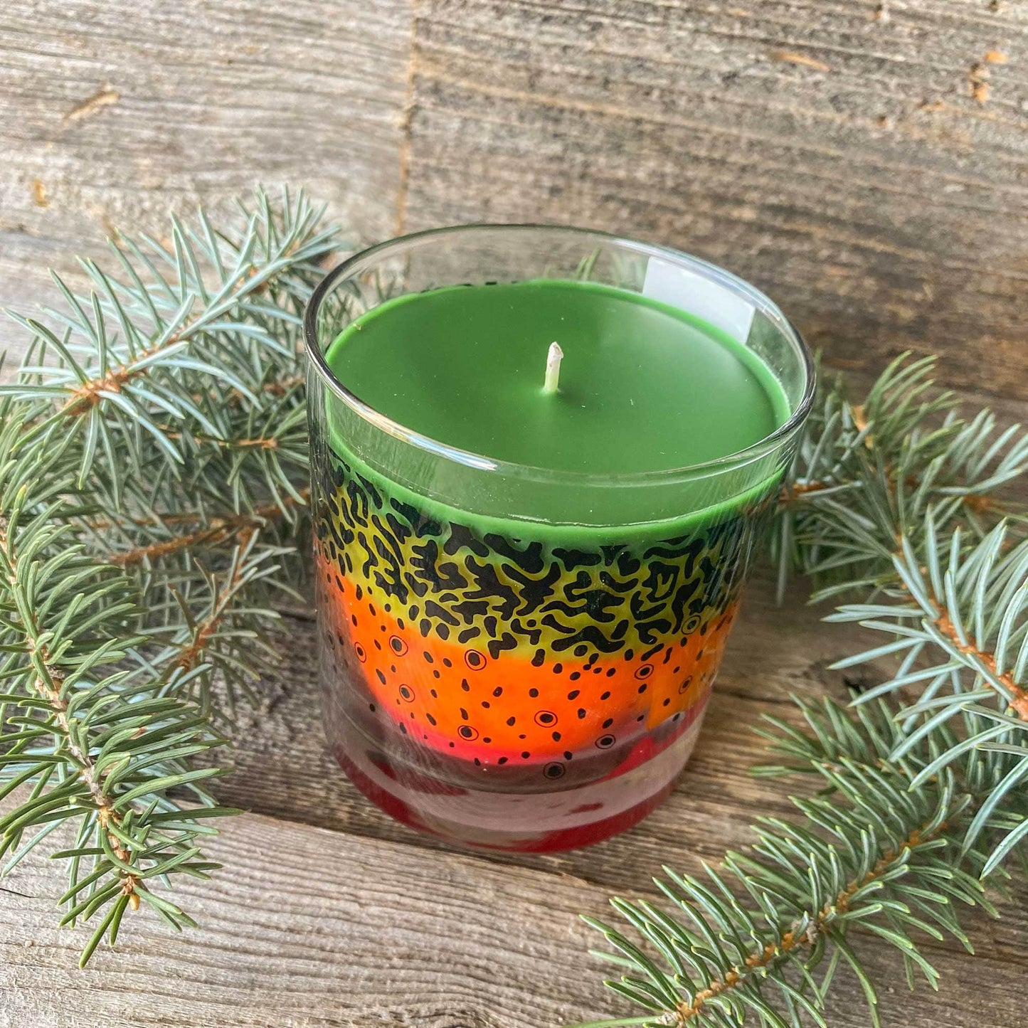 Wyo Brook Trout Pattern Candle
