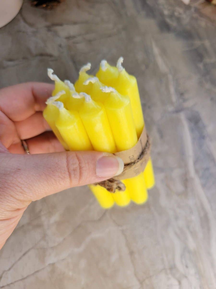 Set of 10 mini Candles 4" chime unscented Home Decor