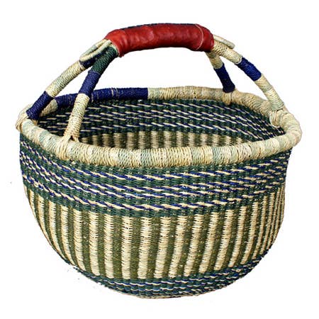 African Bolga Baskets : Medium Round (G-157)