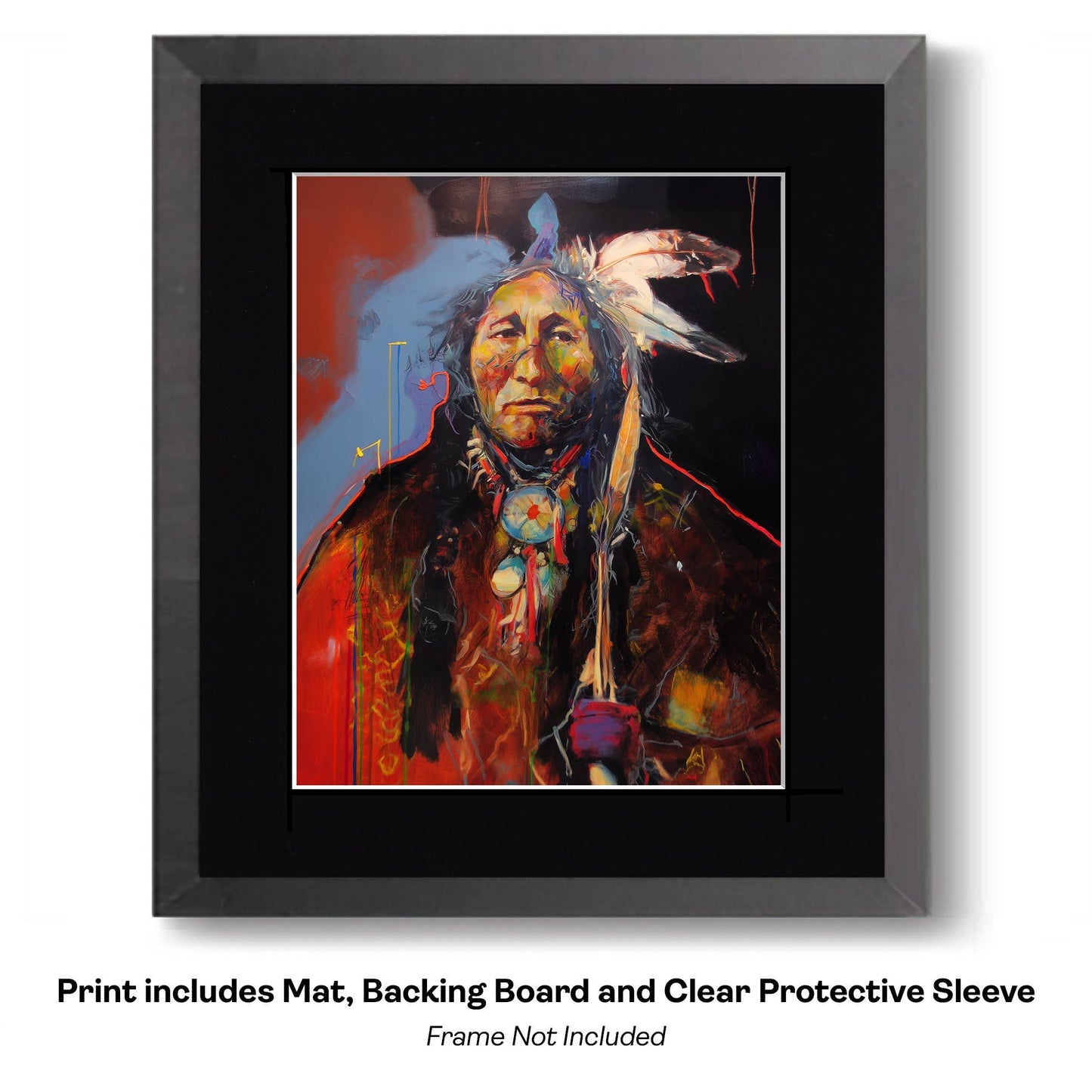 Native American Red Horse 2 - Southwestern Art Prints 8"x10" Artwork for 12"x14" Frame