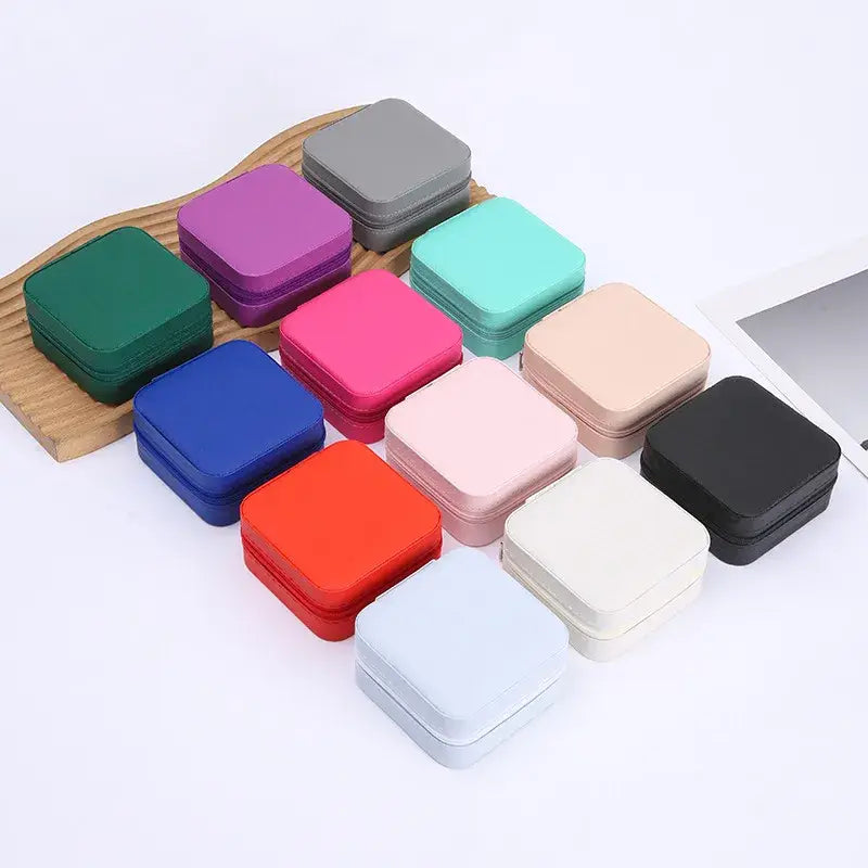 CLEARANCE: Random Color PU Travel Jewelry Box – 2 Sizes
