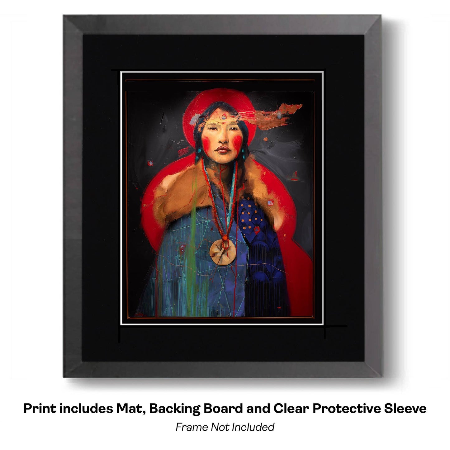 Native American Red Horse 2 - Southwestern Art Prints 8"x10" Artwork for 12"x14" Frame