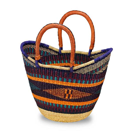 African Bolga Baskets : Thick Rim Tote (G-136)