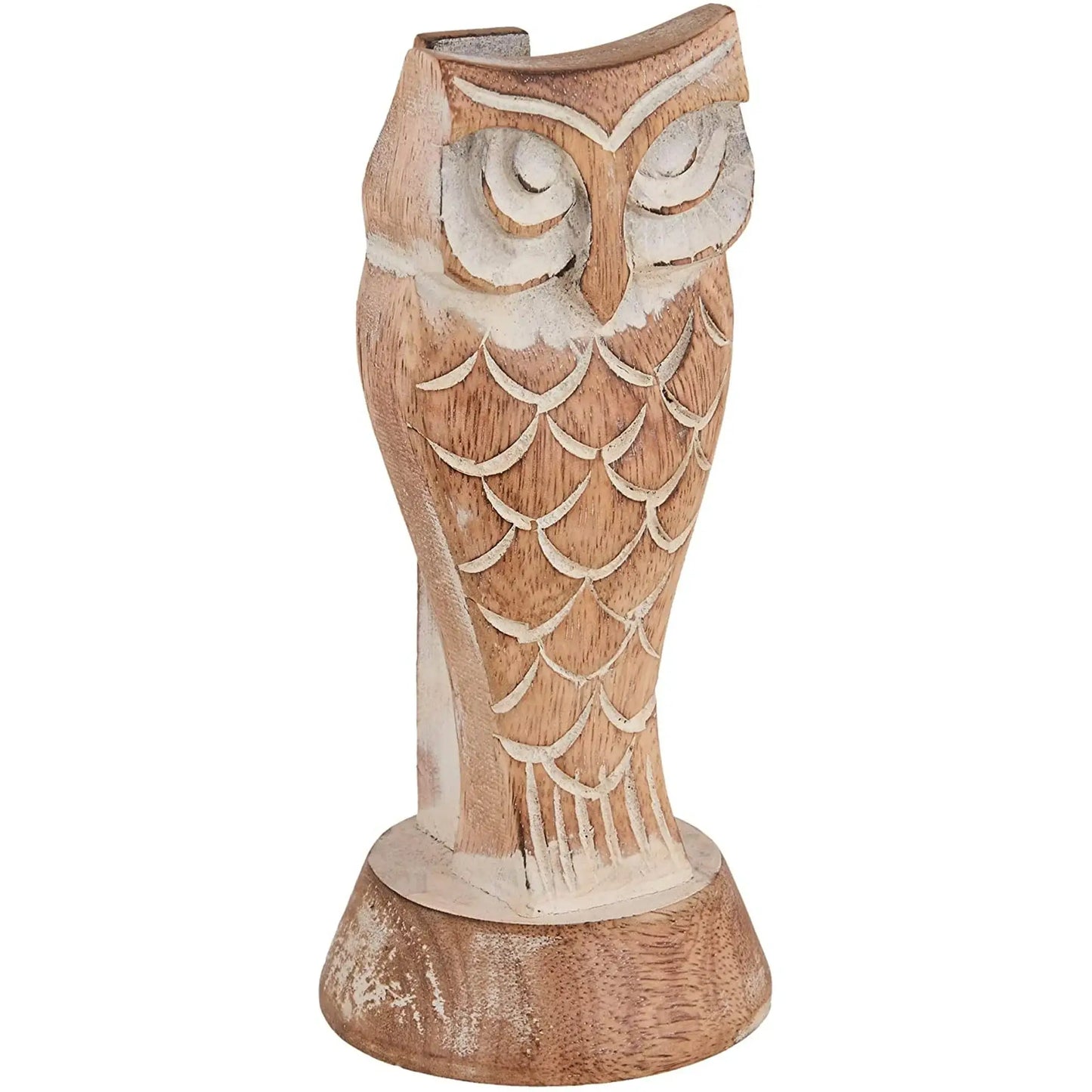 Hand-Carved Owl Eyeglass Holder – Rustic Wood Display Stand