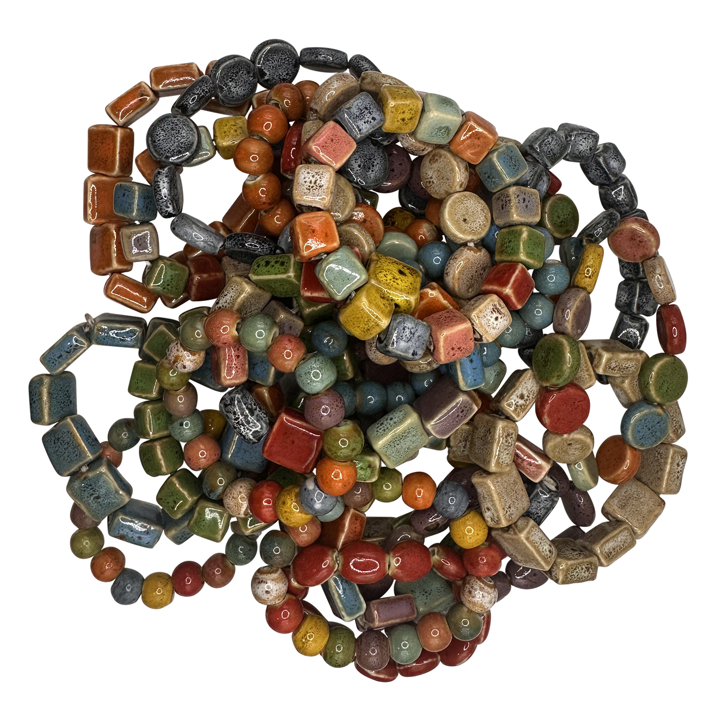 Solid and *NEW* Multi-Color Clay Beaded Stretch Bracelets