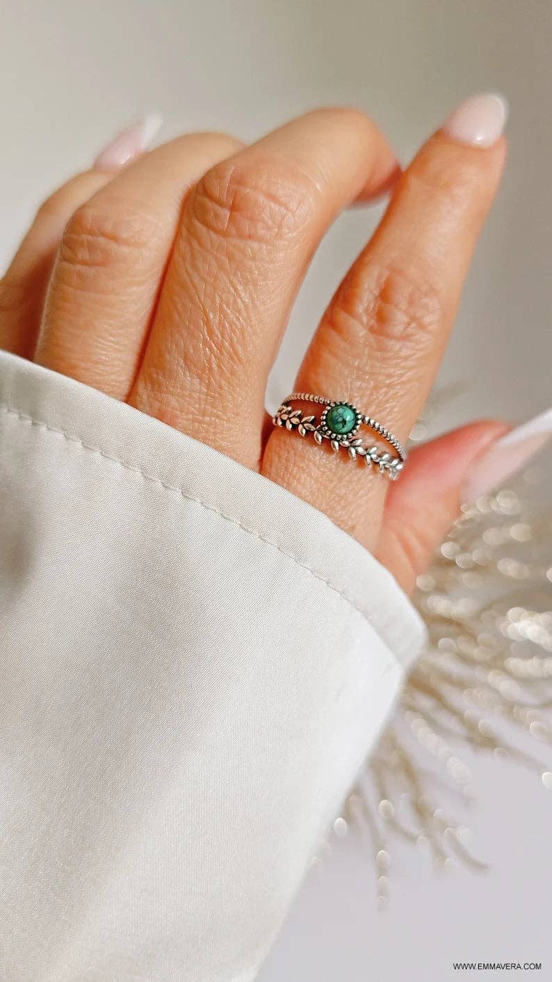 Sterling Silver Multi Band Turquoise Ring
