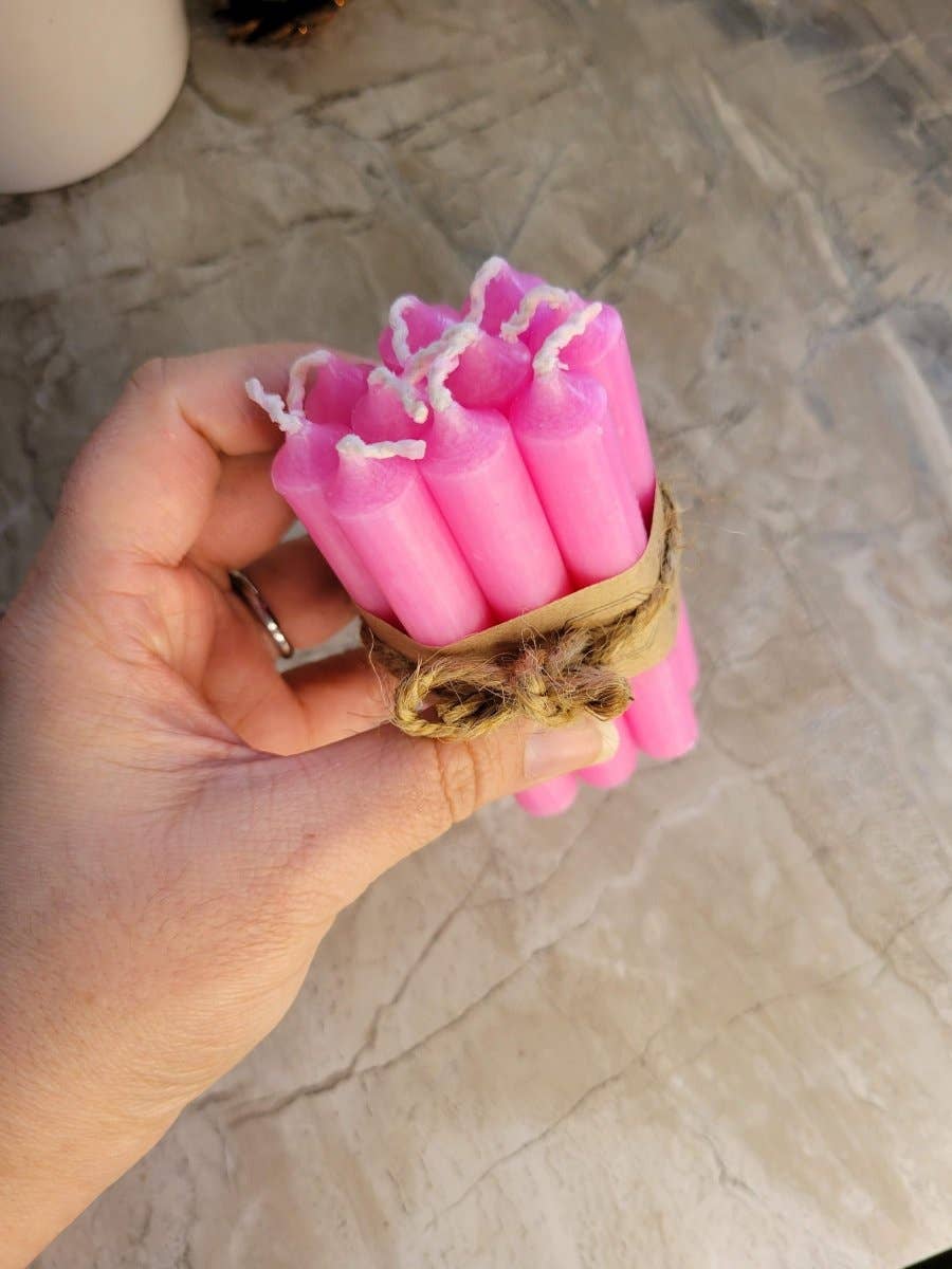 Set of 10 mini Candles 4" chime unscented Home Decor