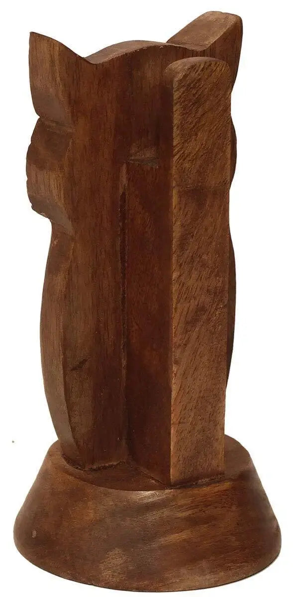 Handcarved Owl Eyeglass Holder – Rustic Wood Glasses Stand