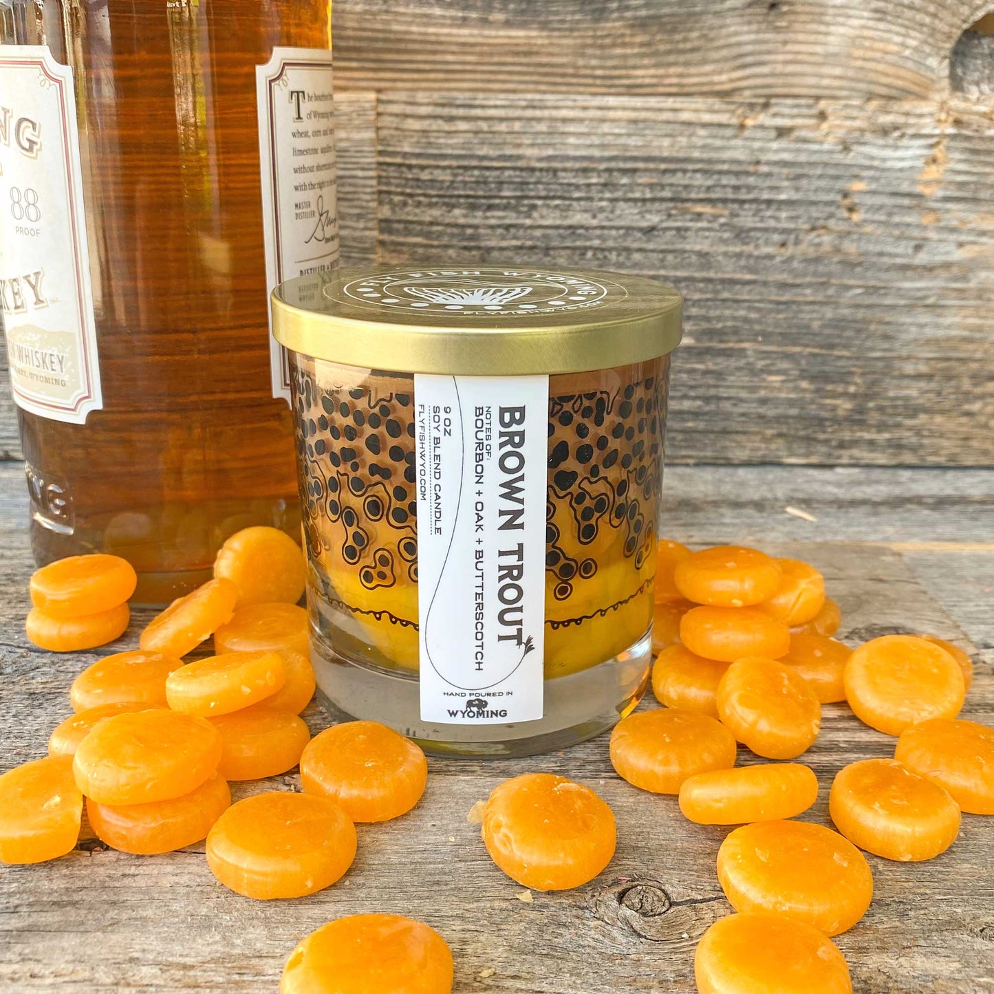 Brown Trout Pattern Candle