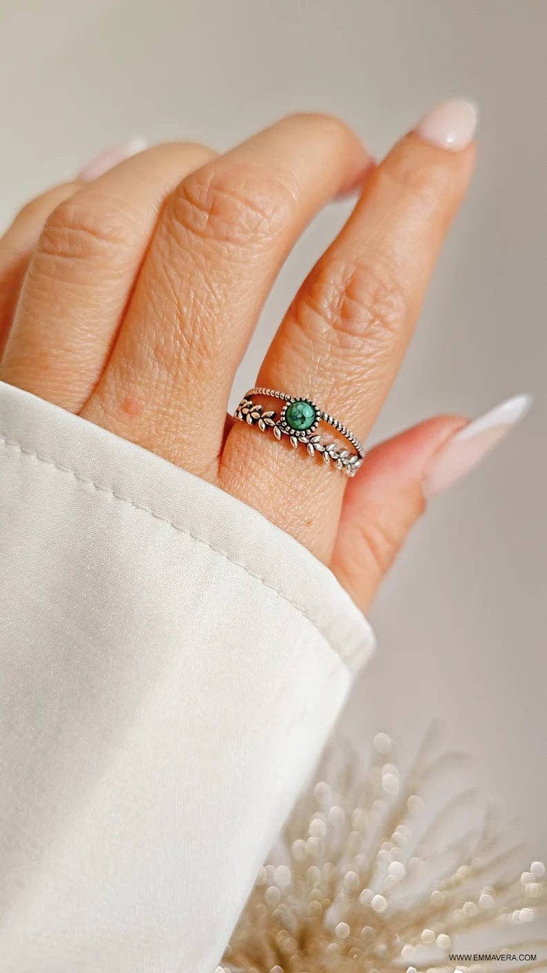 Sterling Silver Multi Band Turquoise Ring