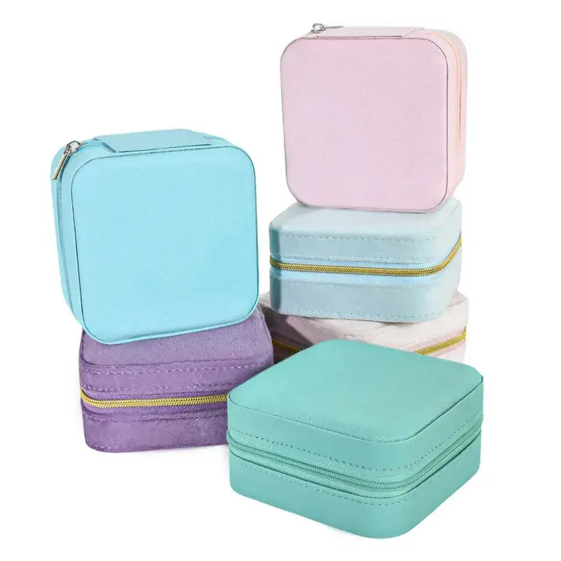 CLEARANCE: Random Color PU Travel Jewelry Box – 2 Sizes