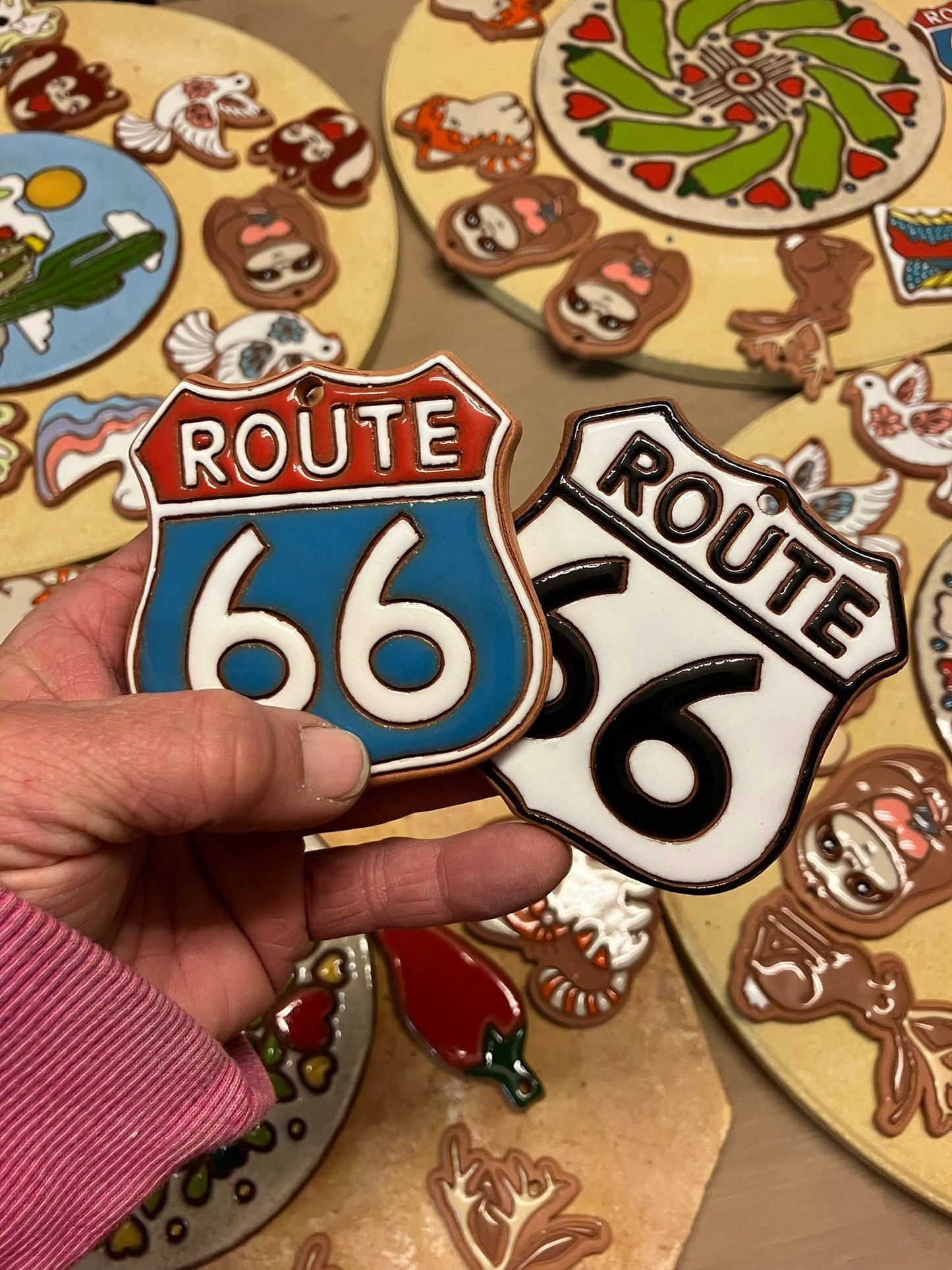 Route 66 Road Sign Crafted Ornament