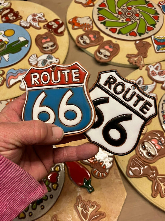 Route 66 Road Sign Crafted Ornament
