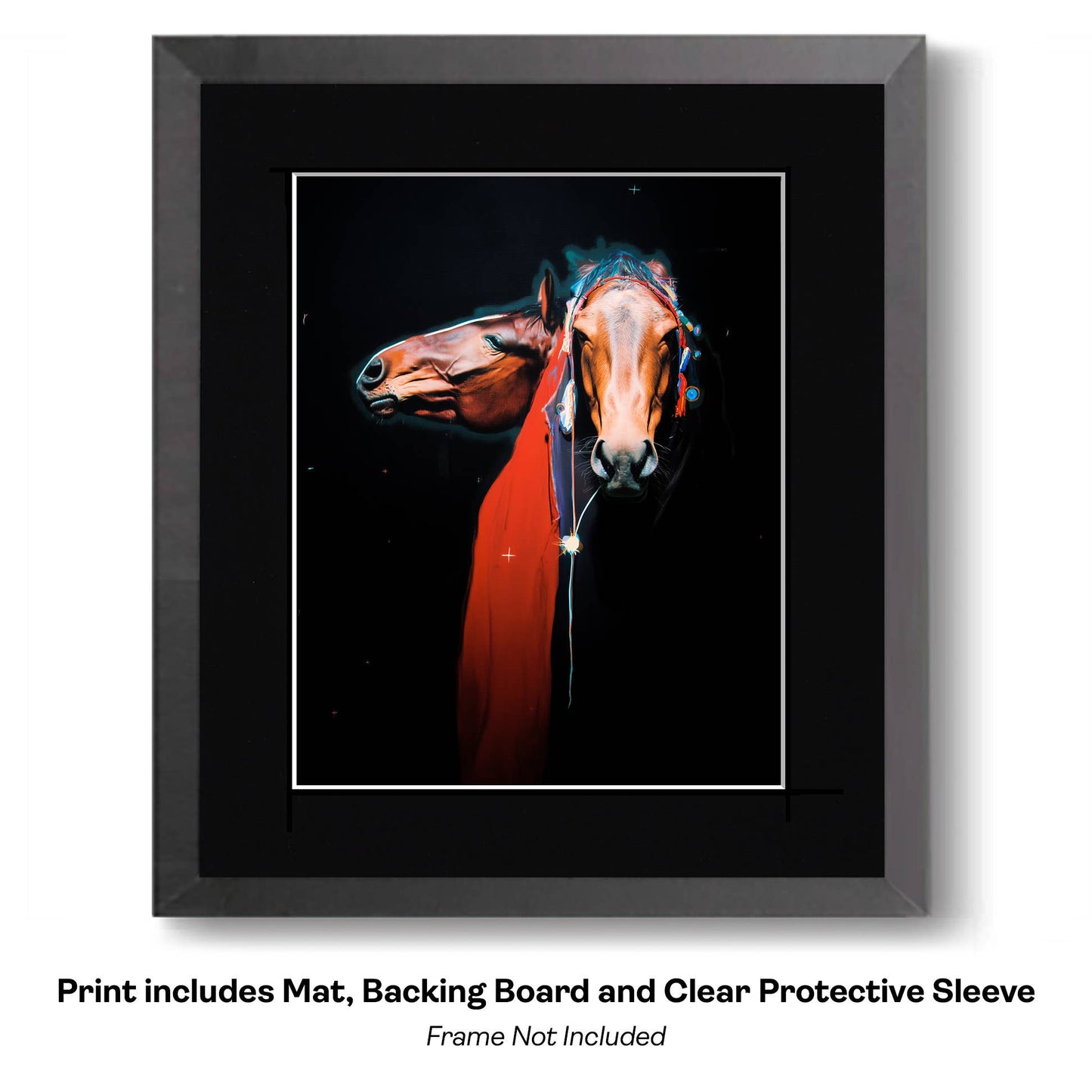 Native American Red Horse 2 - Southwestern Art Prints 8"x10" Artwork for 12"x14" Frame