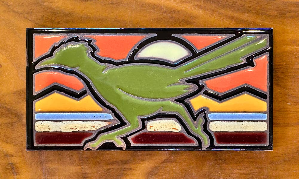 Retro Roadrunner Art Tile
