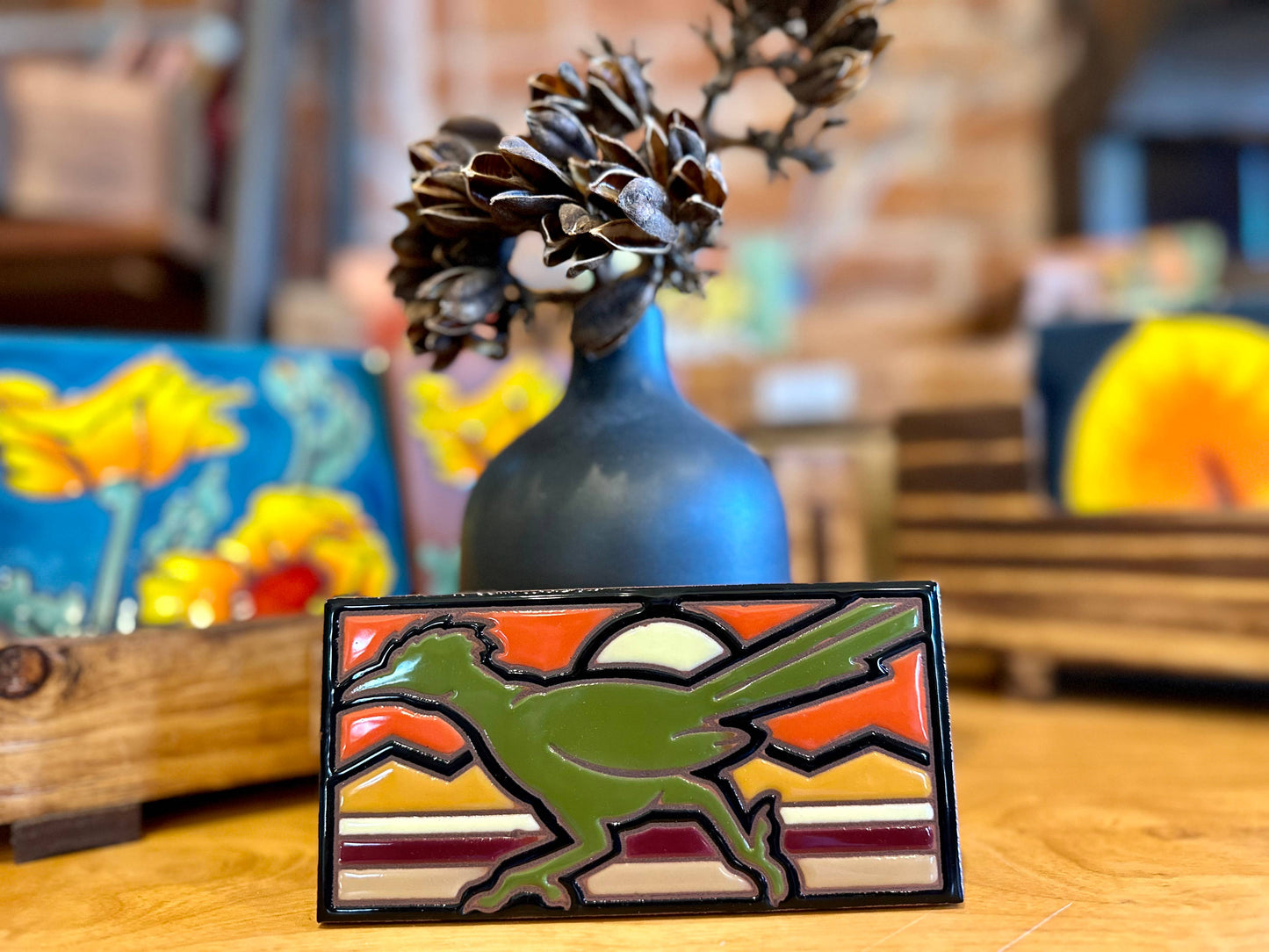 Retro Roadrunner Art Tile