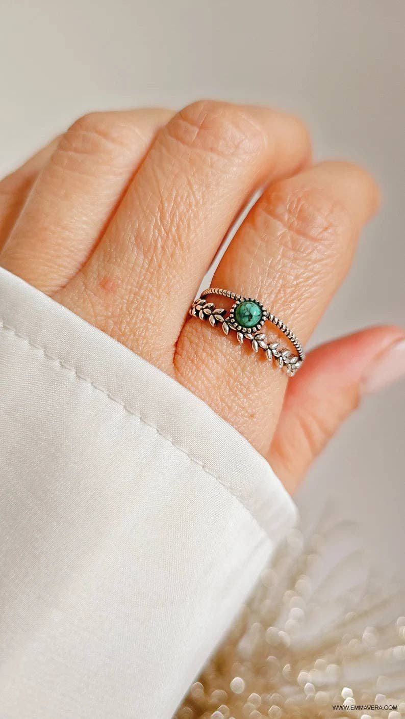 Sterling Silver Multi Band Turquoise Ring