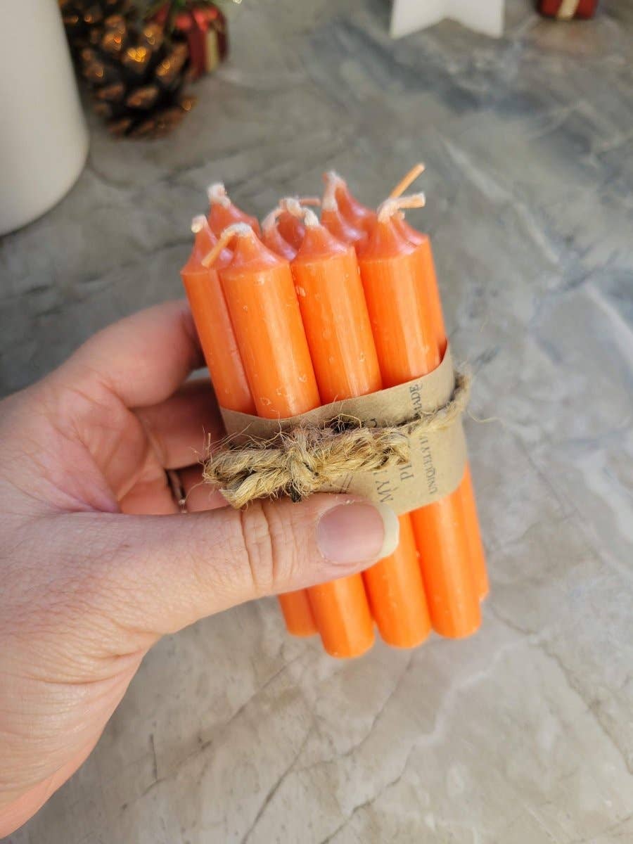 Set of 10 mini Candles 4" chime unscented Home Decor